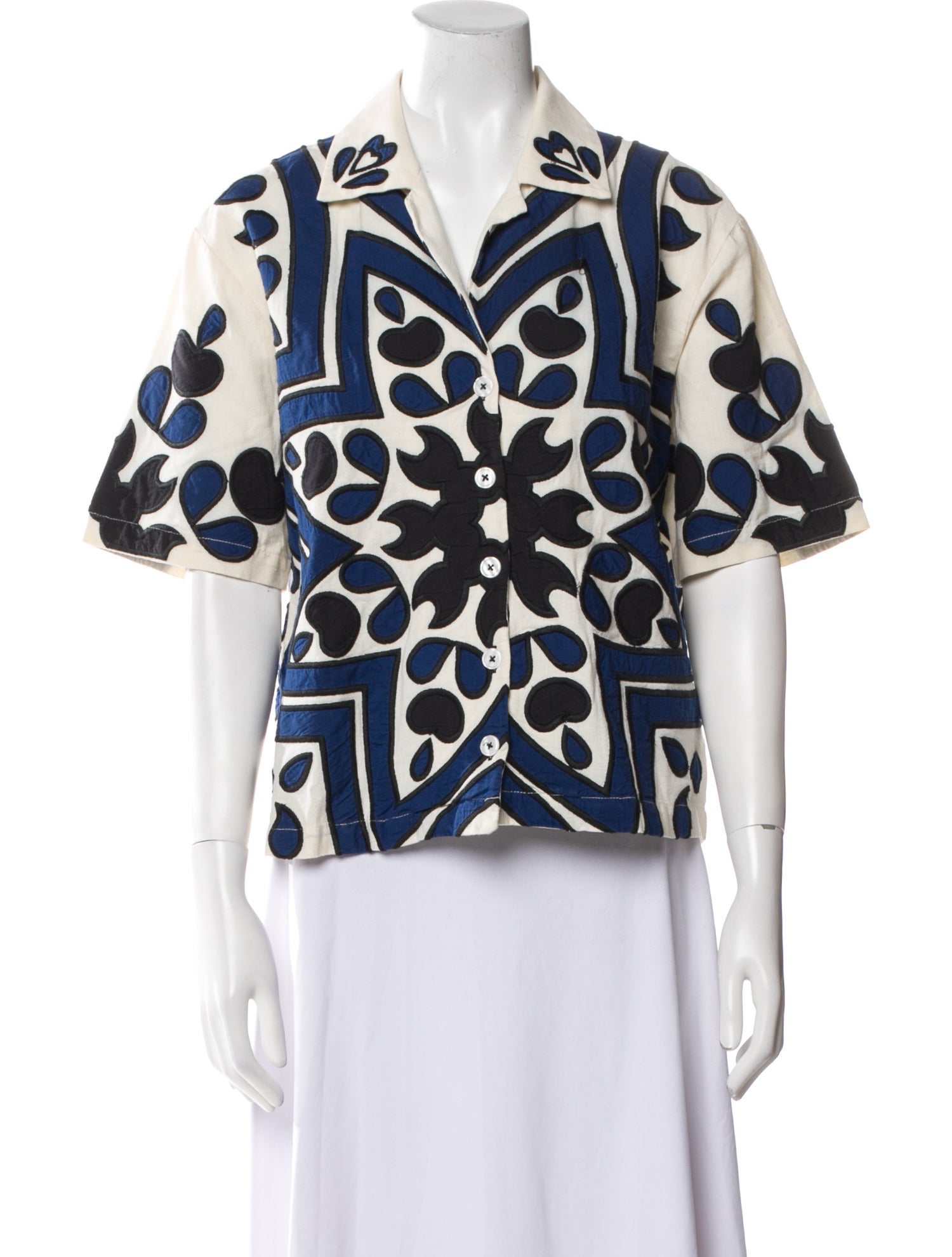 Sea New York Printed Short Sleeve Blouse