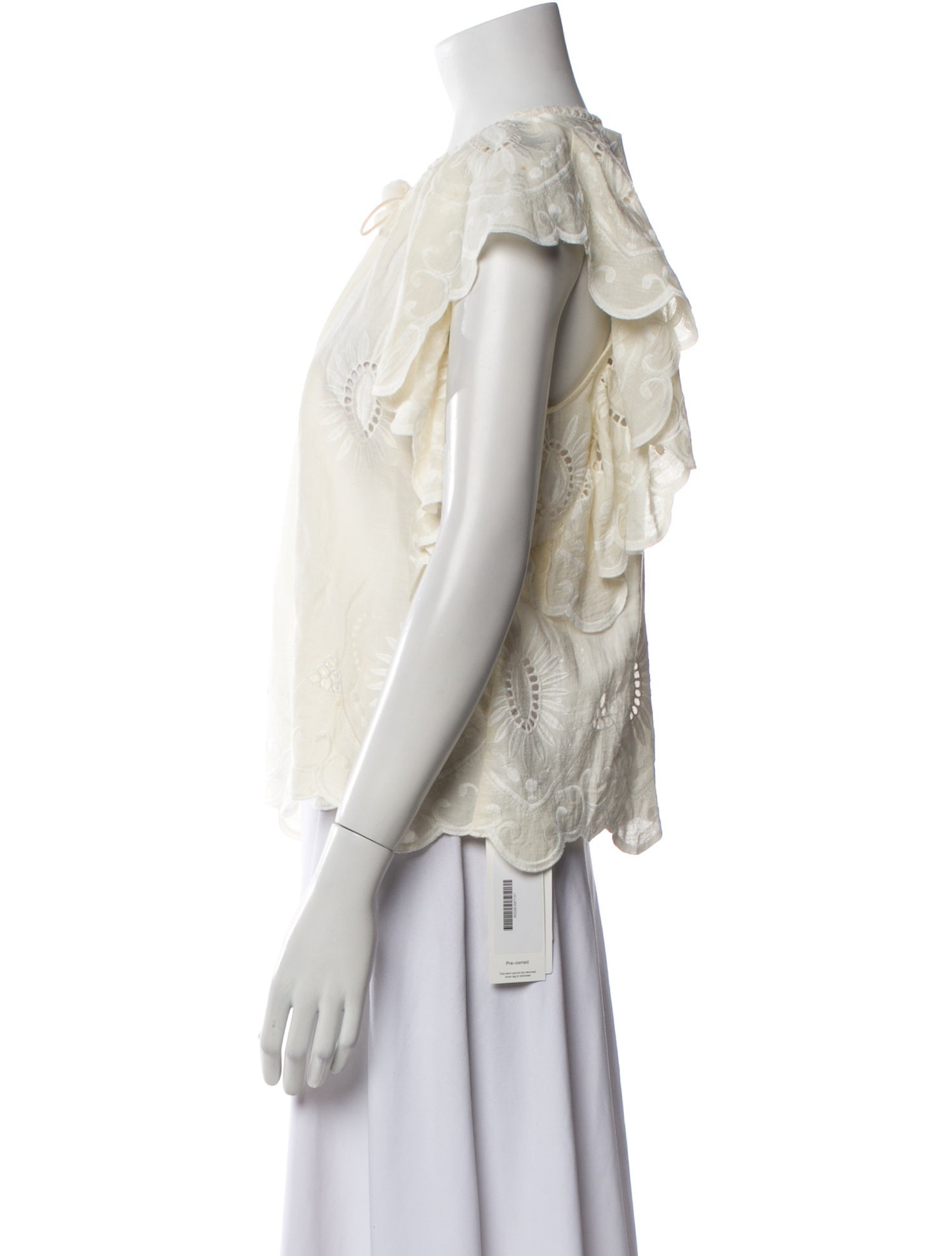 Sea New York Tie Neck Three-Quarter Sleeve Blouse