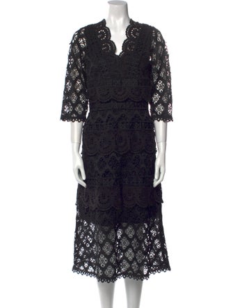 Sea New York Lace Pattern Midi Length Dress