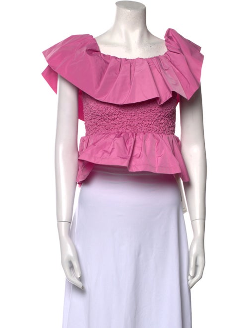 Sea New York Square Neckline Short Sleeve Crop Top