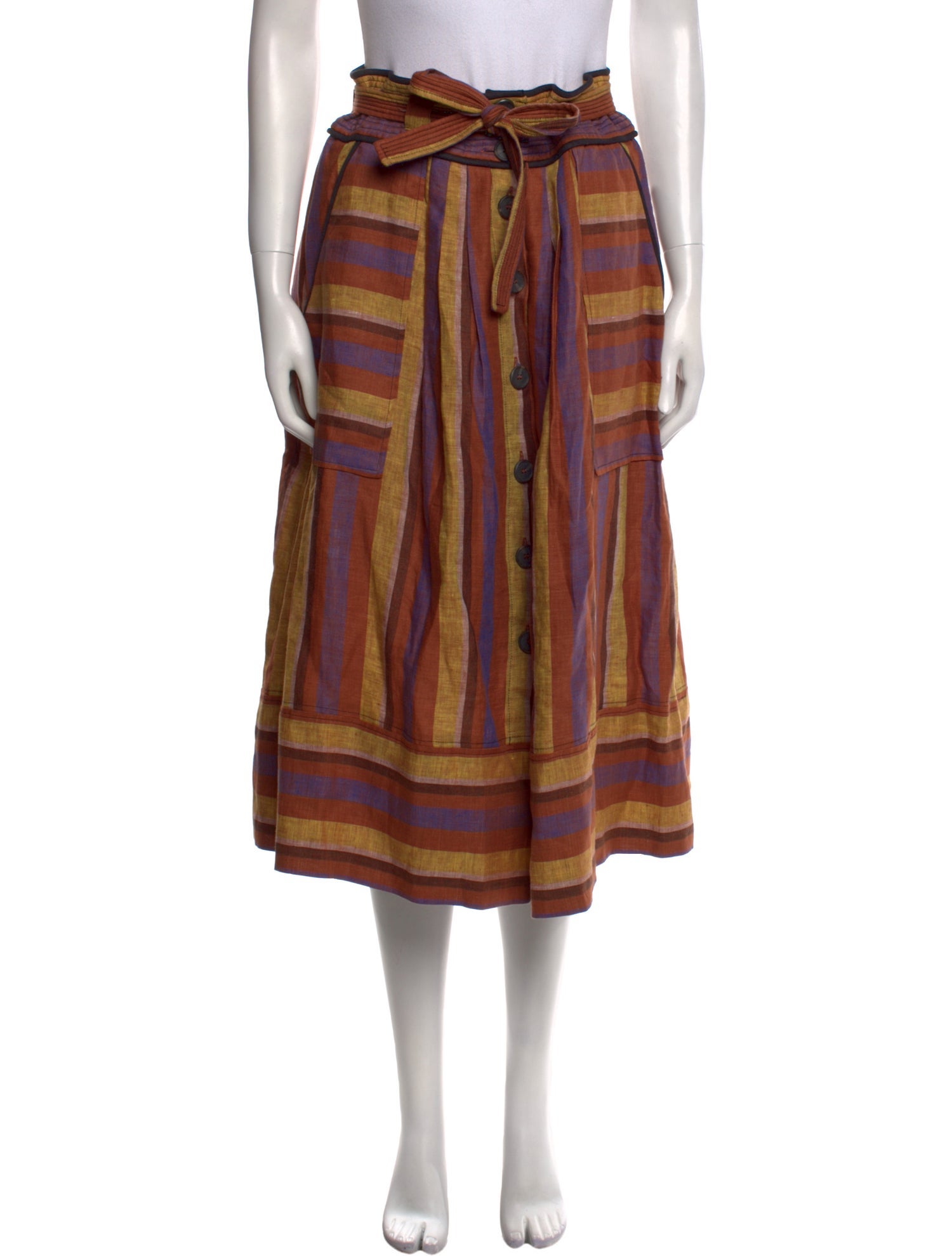 Sea New York Linen Midi Length Skirt