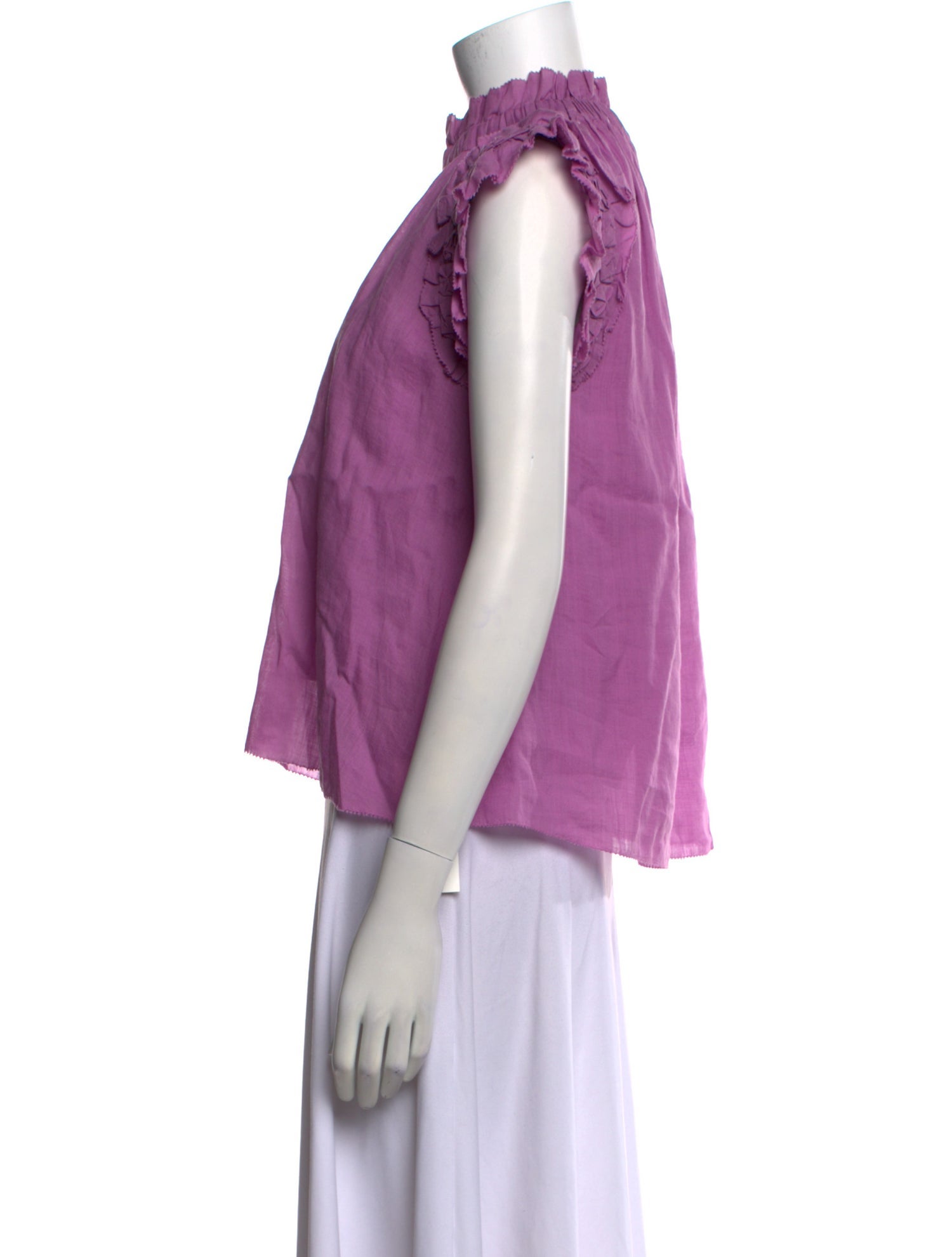 Sea New York Mock Neck Short Sleeve Blouse