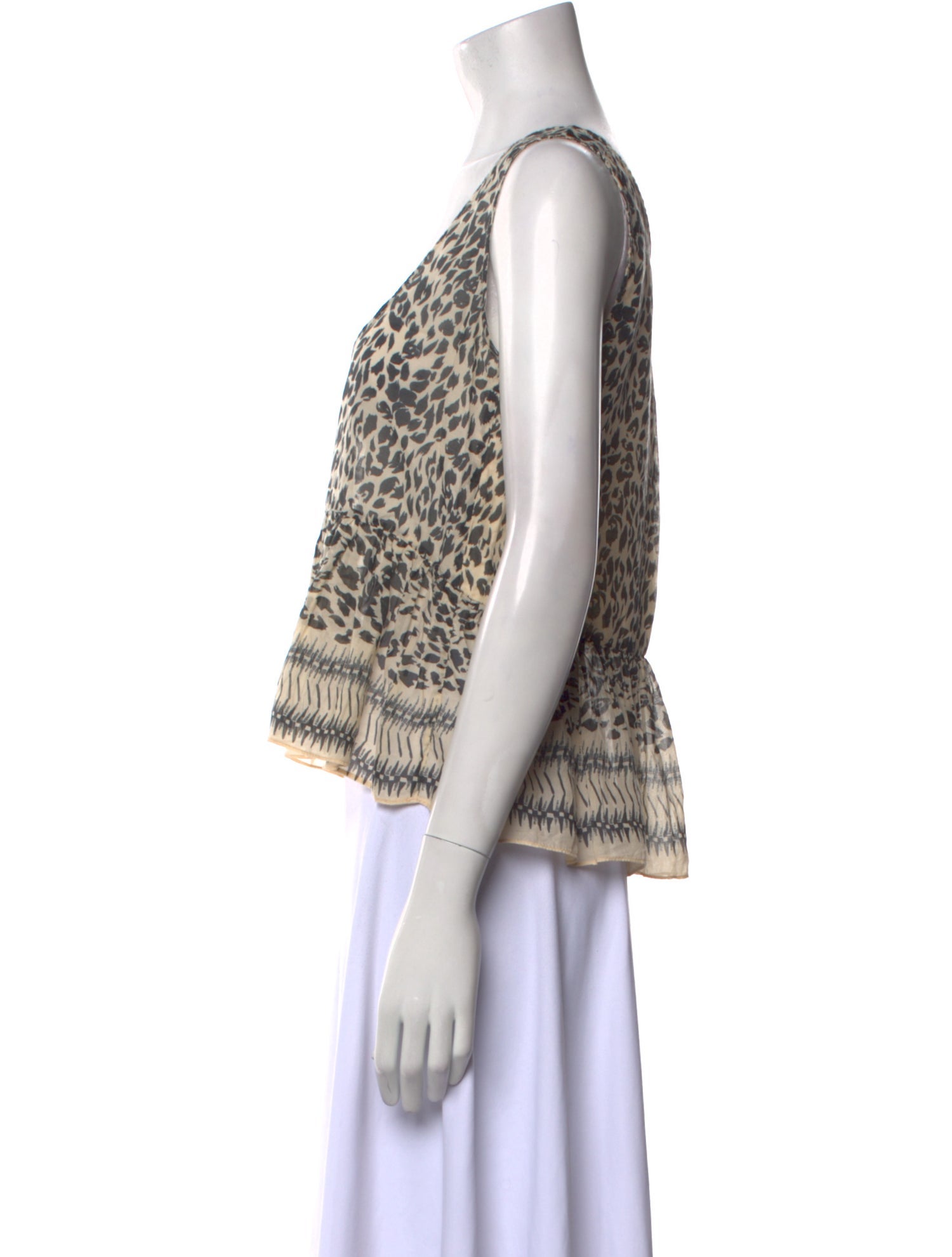 Sea New York Printed Scoop Neck Crop Top