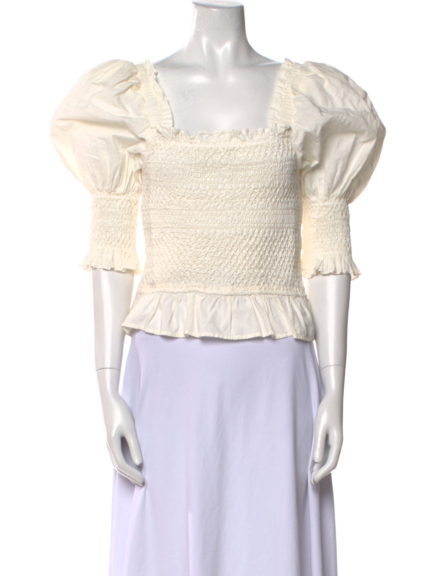 Sea New York Square Neckline Short Sleeve Crop Top