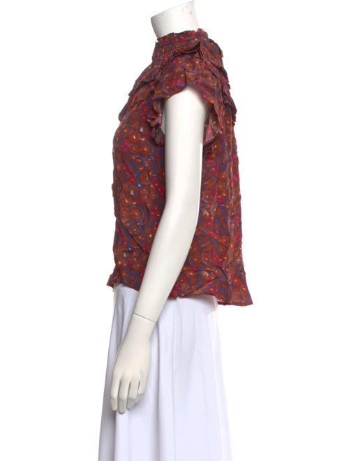 Sea New York Floral Print Mock Neck Blouse