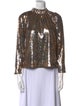 Sea New York Animal Print Mock Neck Blouse