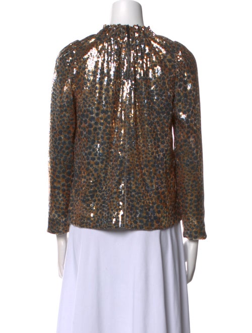 Sea New York Animal Print Mock Neck Blouse