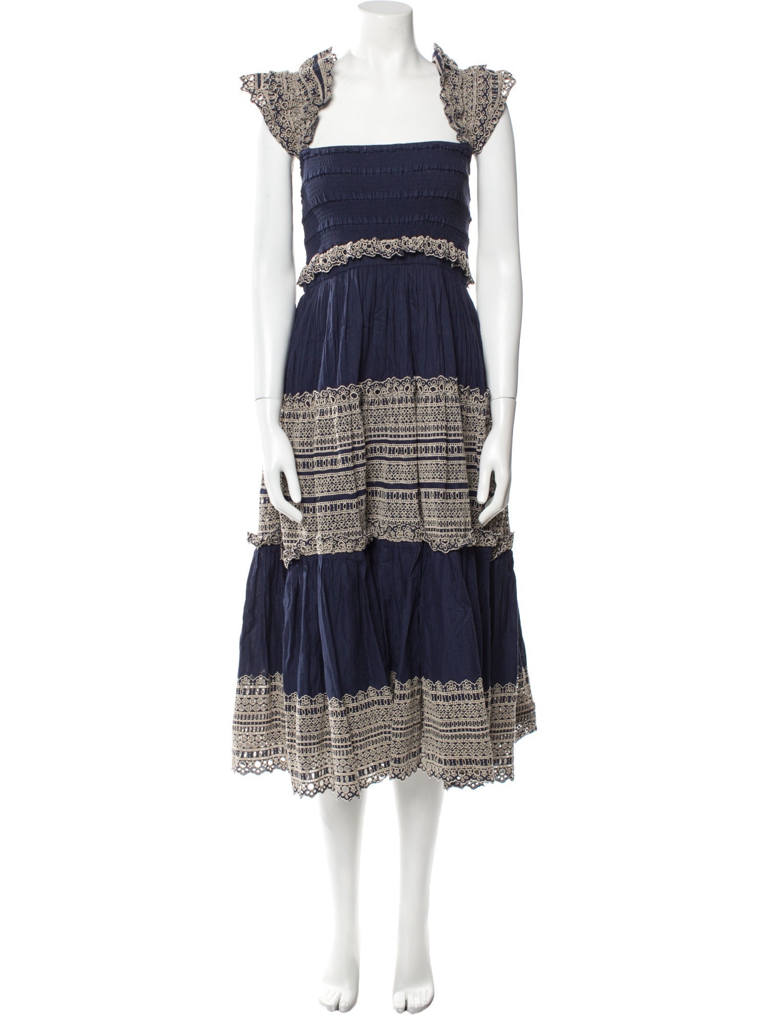 Sea New York Lace Pattern Midi Length Dress