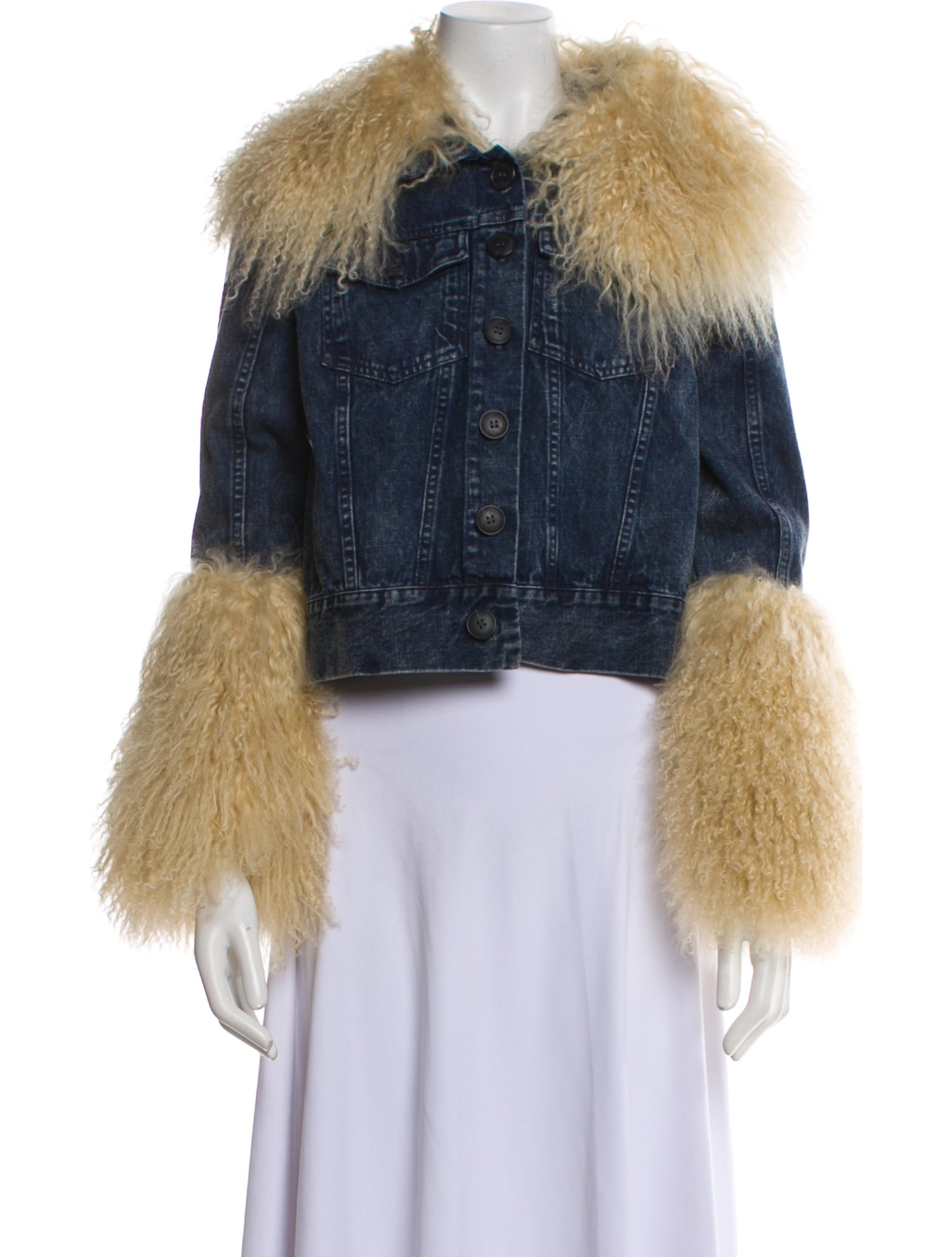 Sea New York Colorblock Pattern Denim Jacket