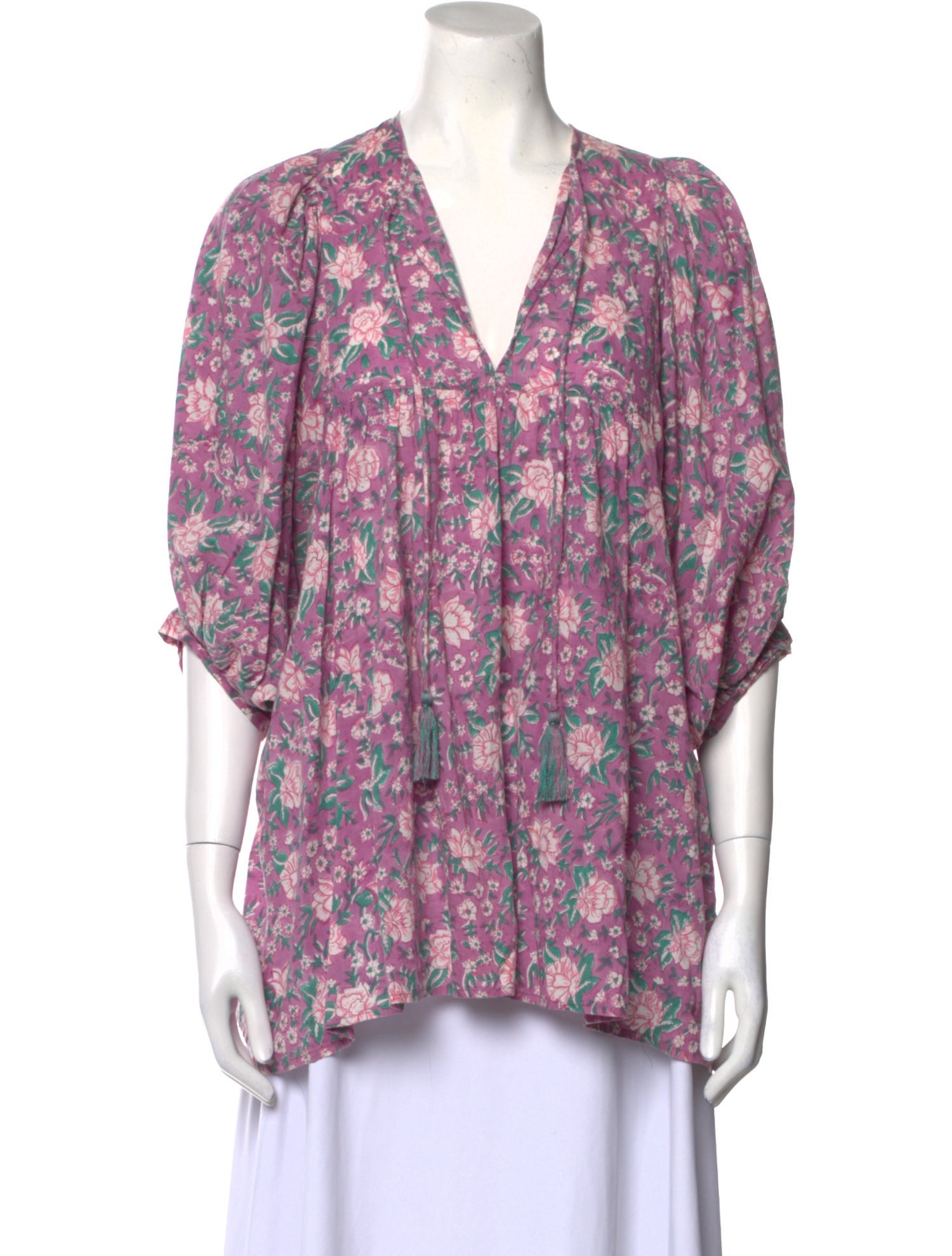 Sea New York Floral Print V-Neck Blouse