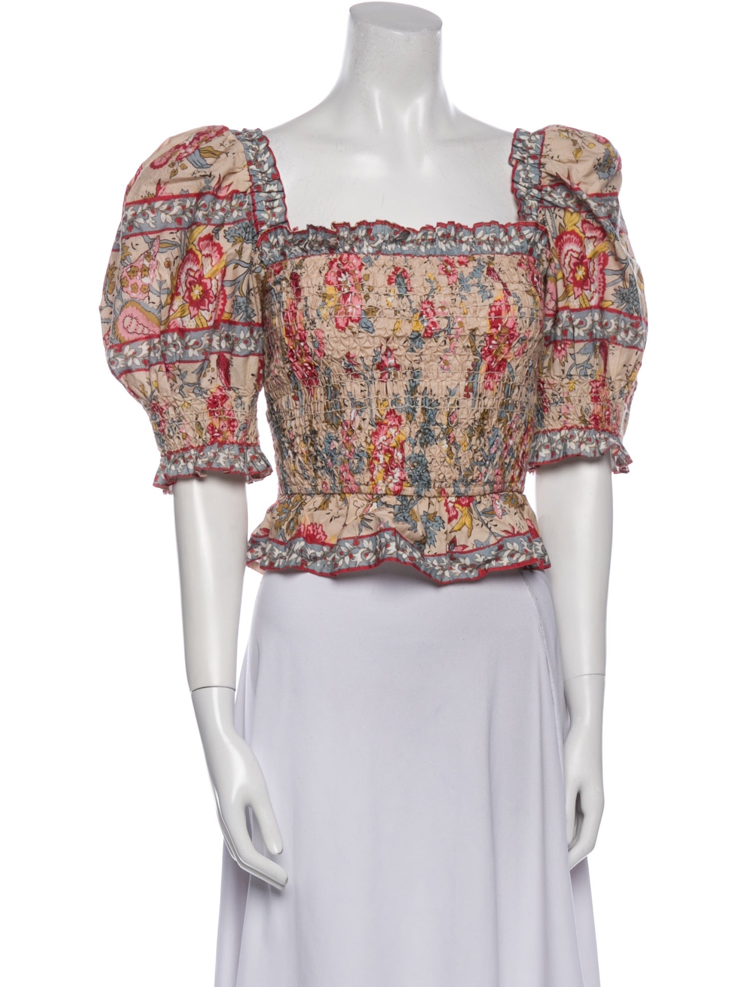 Sea New York Floral Print Square Neckline Crop Top