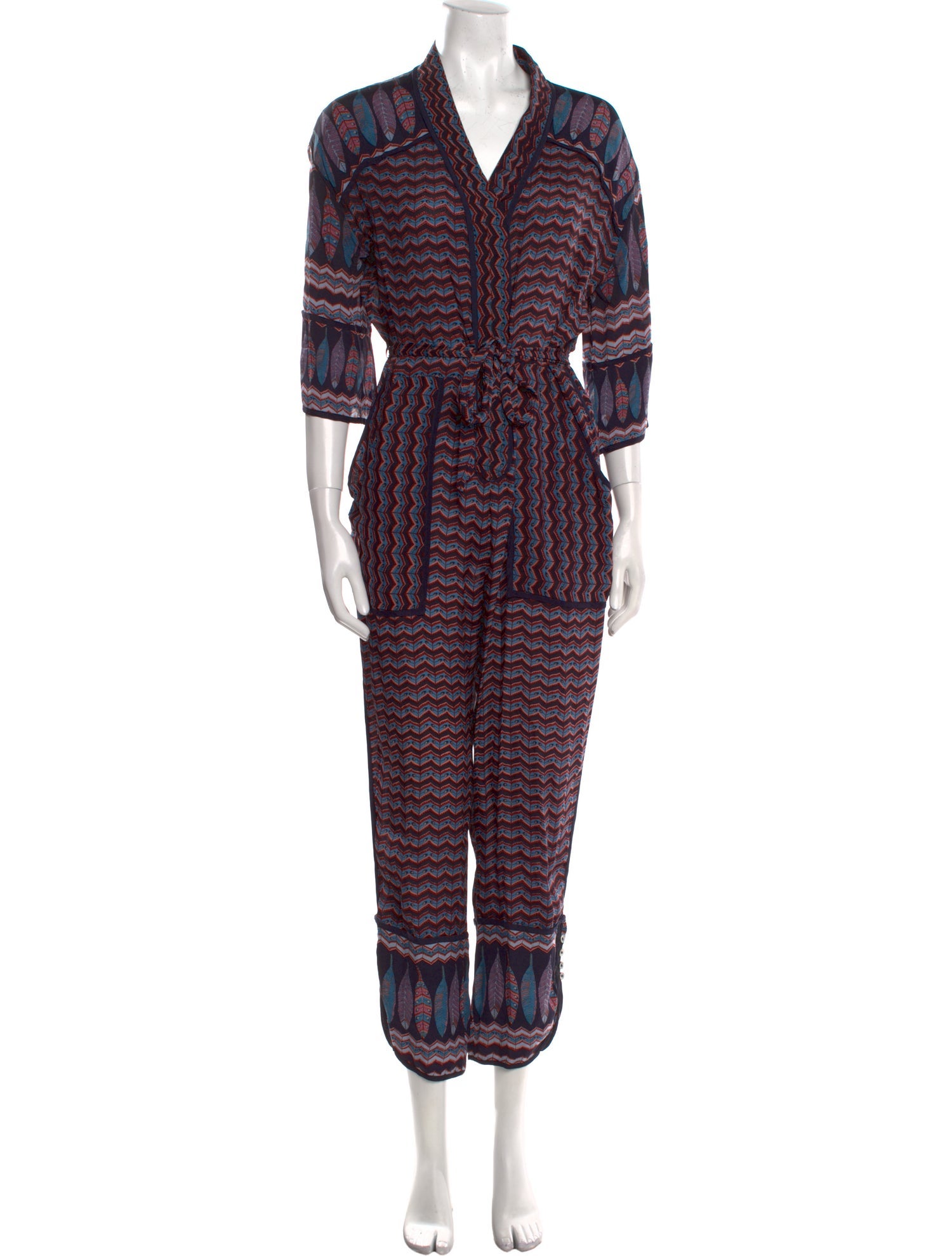 Sea New York Printed V-Neck Jumpsuit