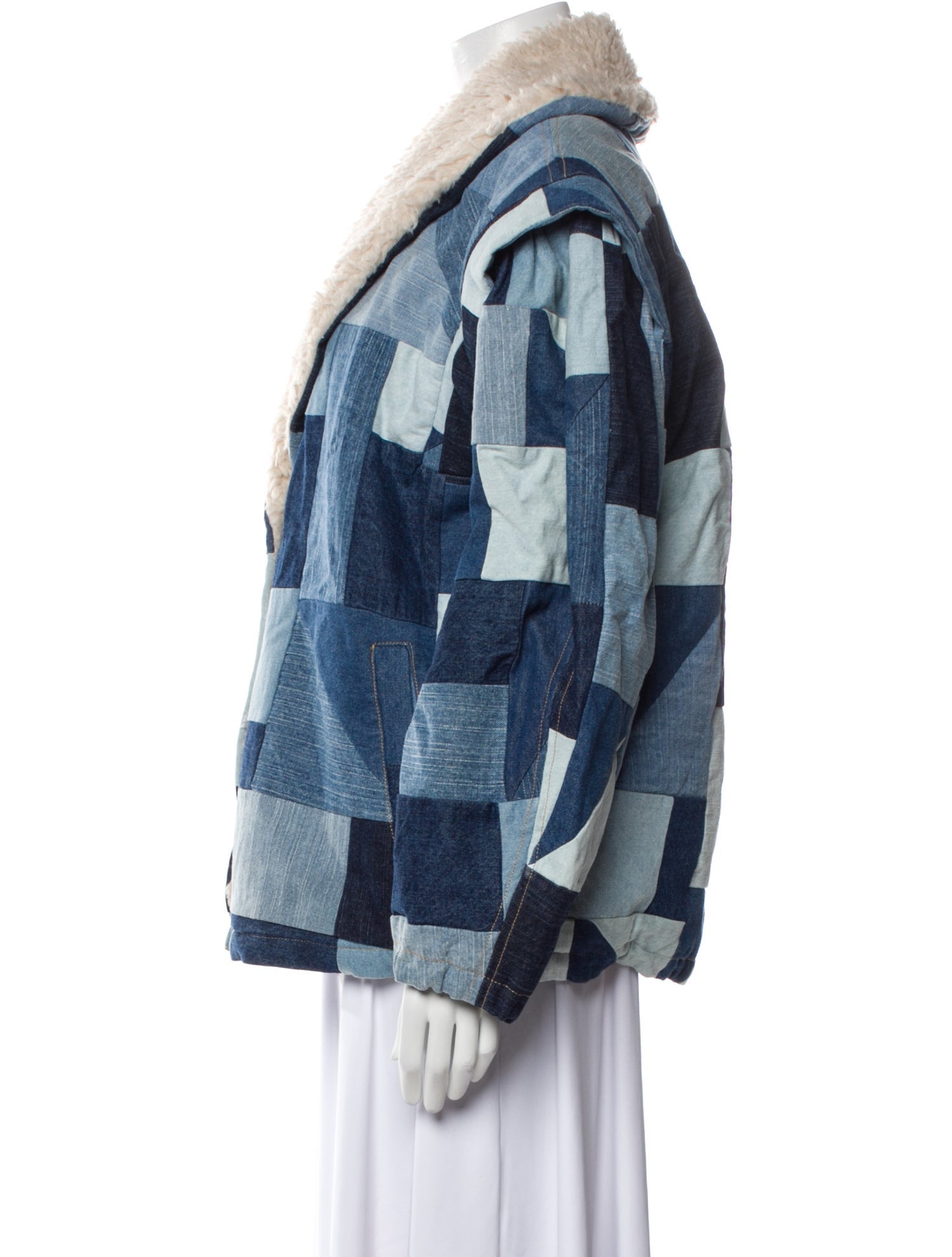 Sea New York Plaid Print Denim Jacket