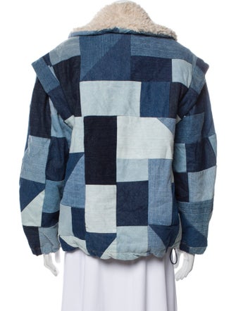 Sea New York Plaid Print Denim Jacket