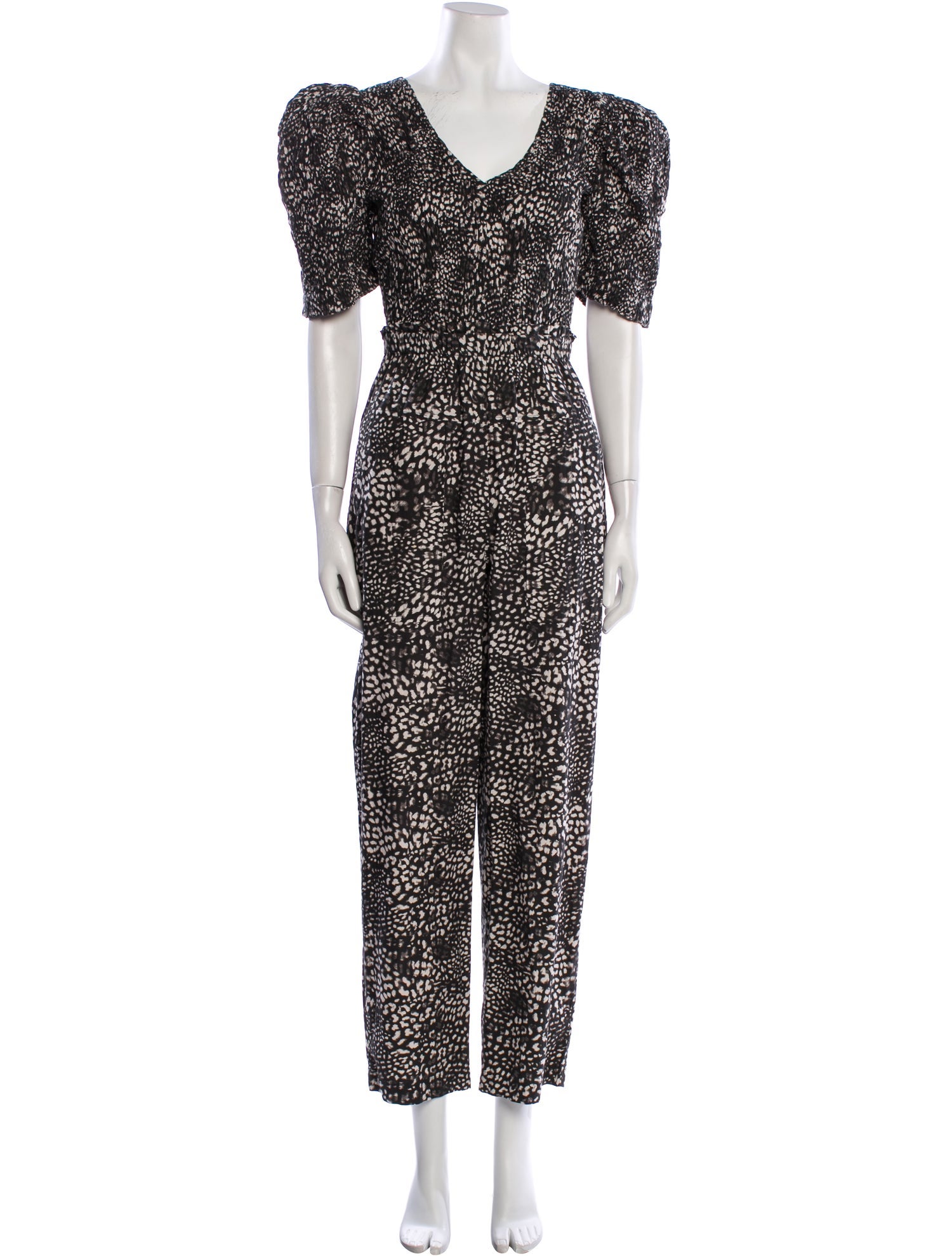 Sea New York Animal Print V-Neck Jumpsuit