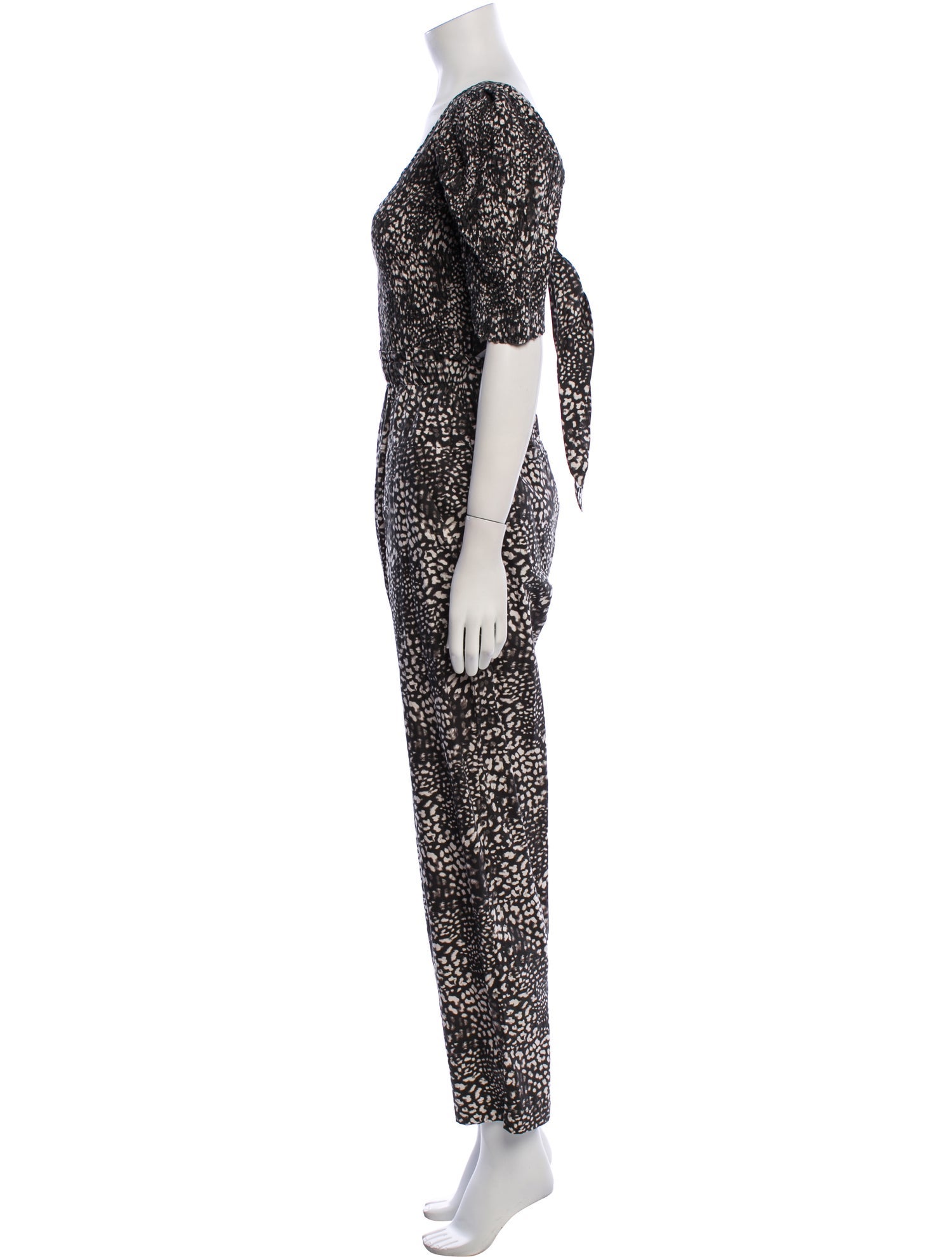 Sea New York Animal Print V-Neck Jumpsuit