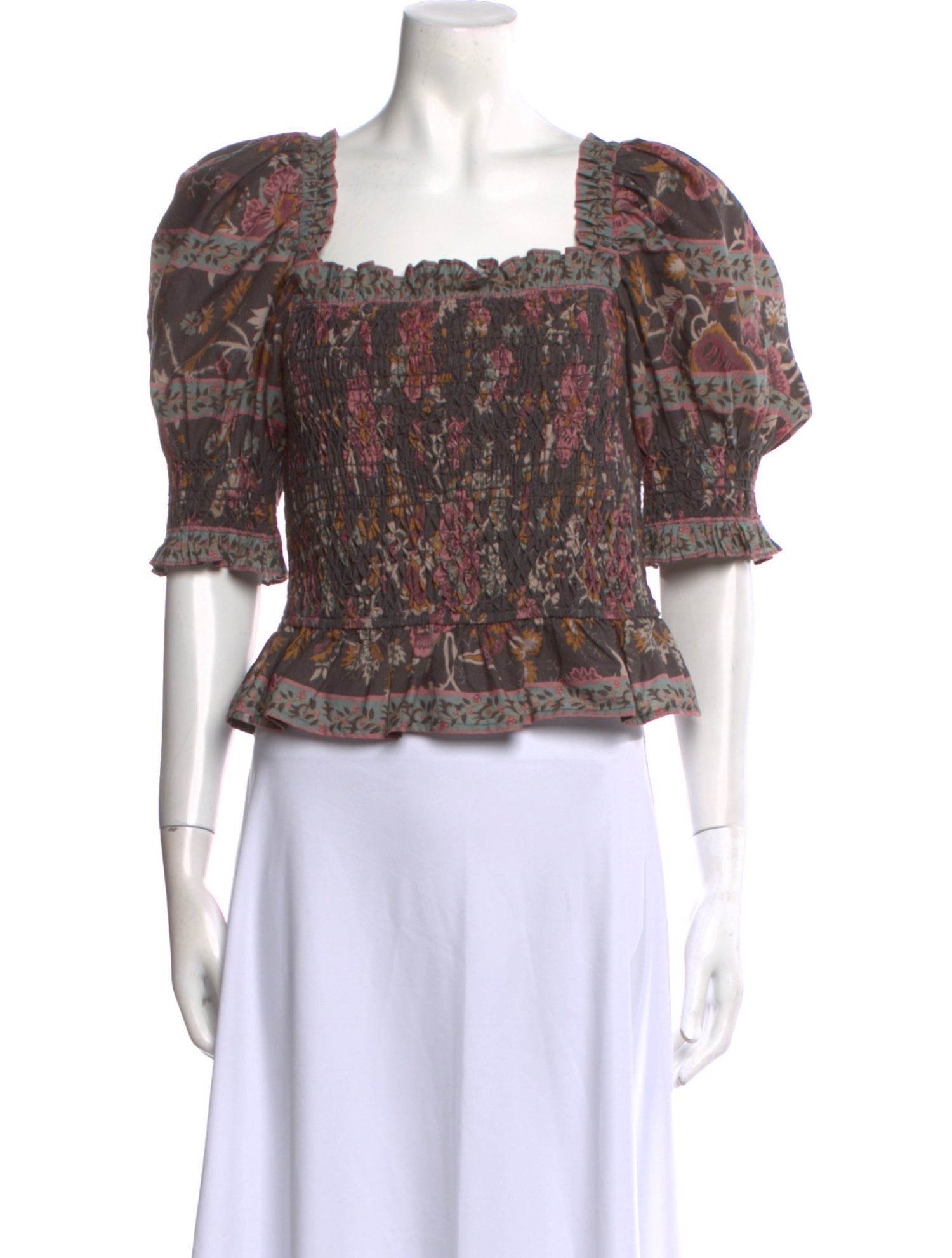 Sea New York Floral Print Square Neckline Crop Top