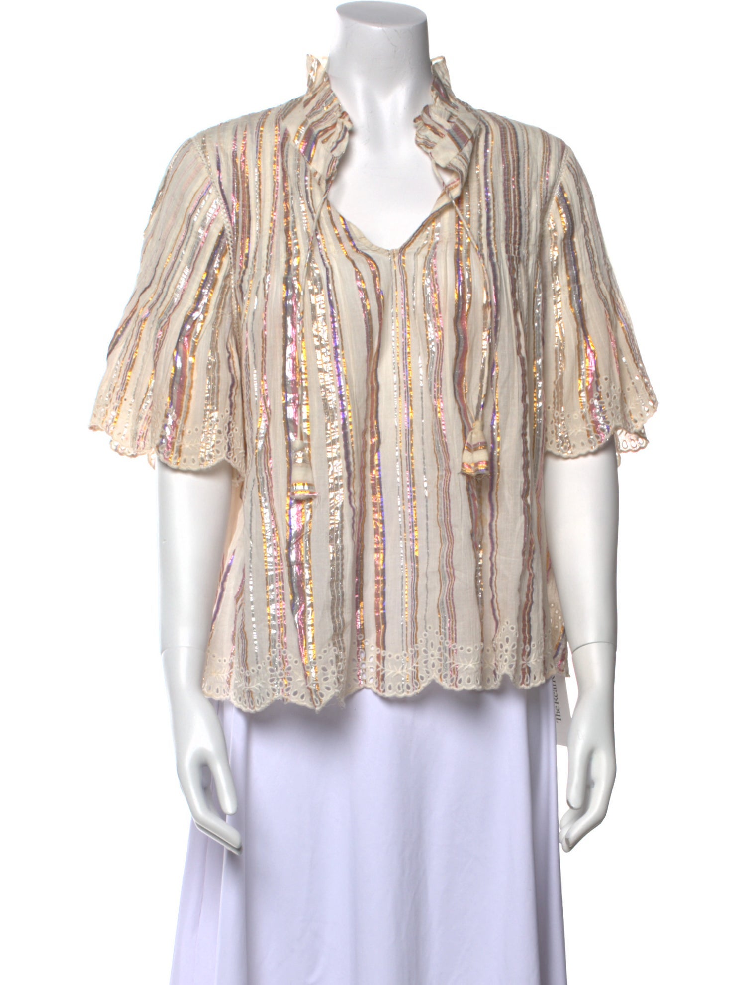 Sea New York Striped V-Neck Blouse