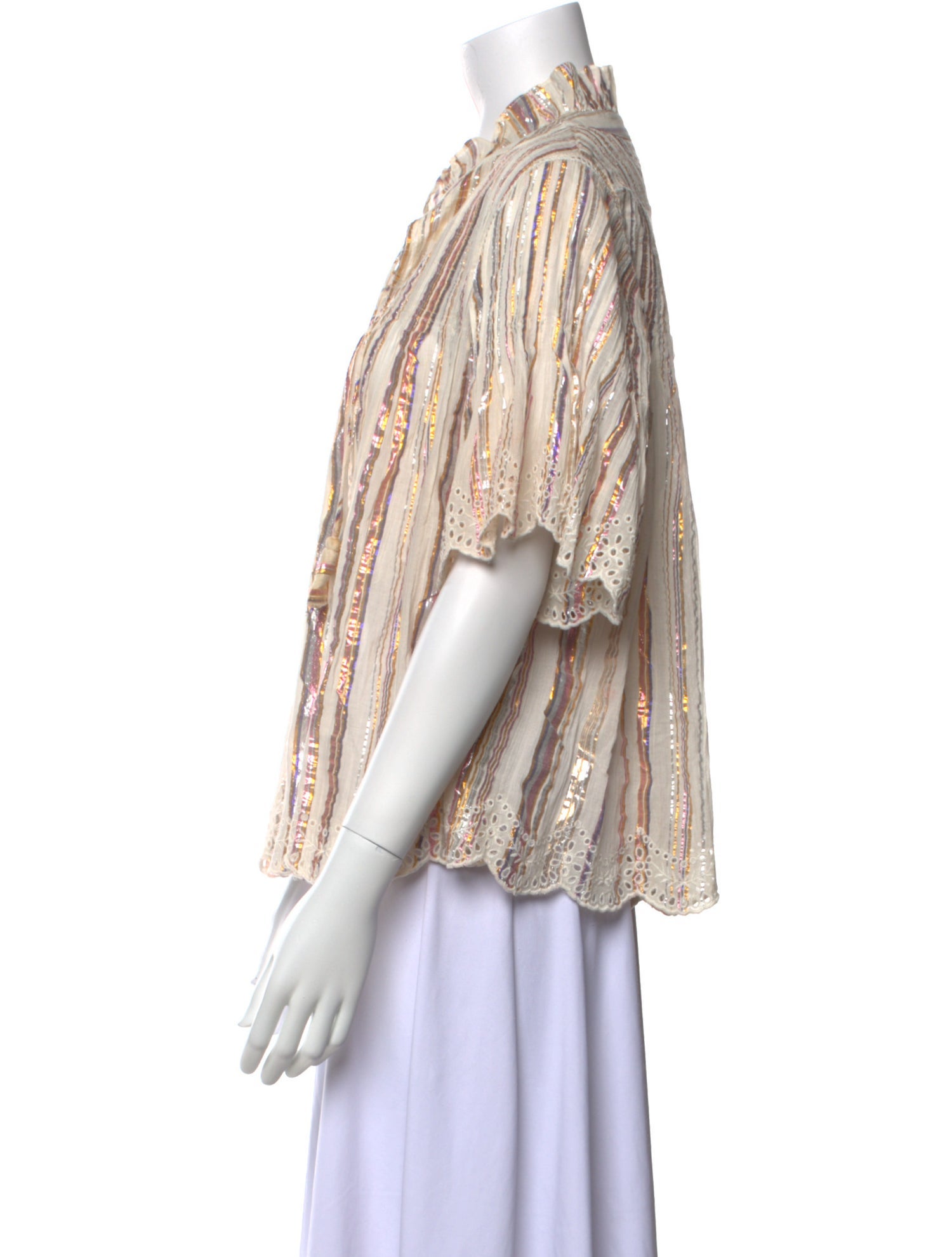 Sea New York Striped V-Neck Blouse