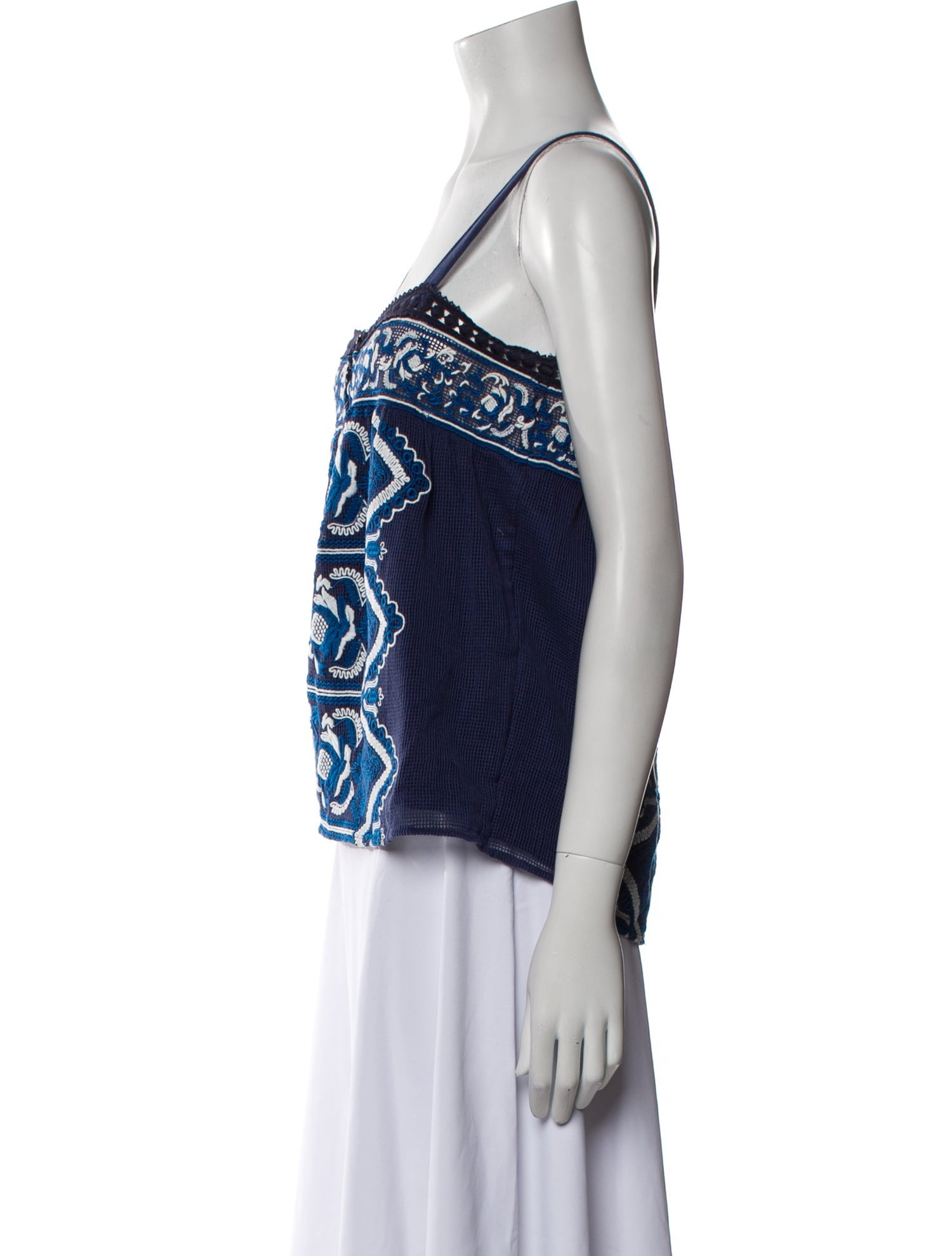 Sea New York Paisley Print Square Neckline Crop Top