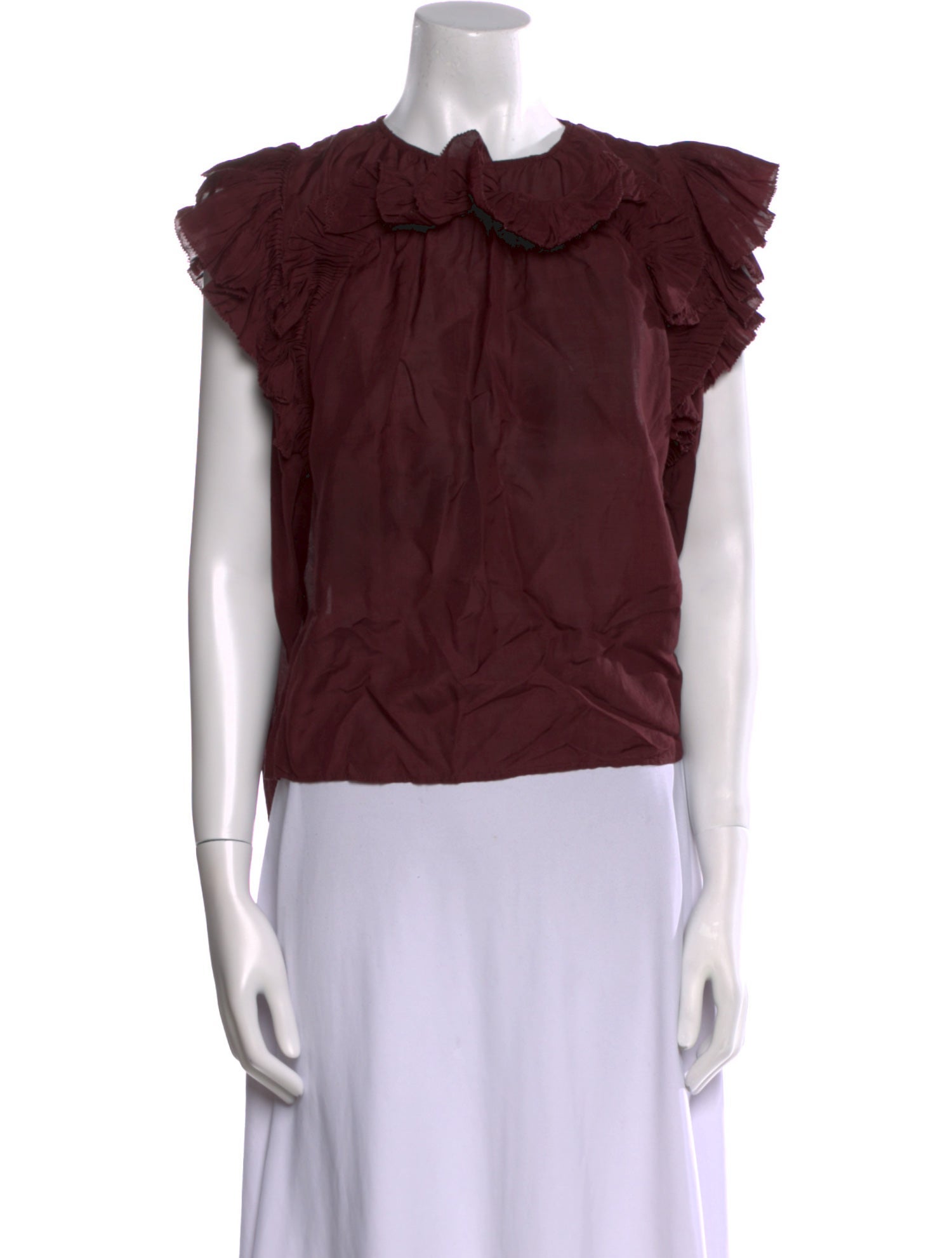Sea New York Mock Neck Short Sleeve Blouse
