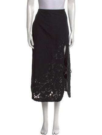 McQ Alexander McQueen Wool Midi Length Skirt