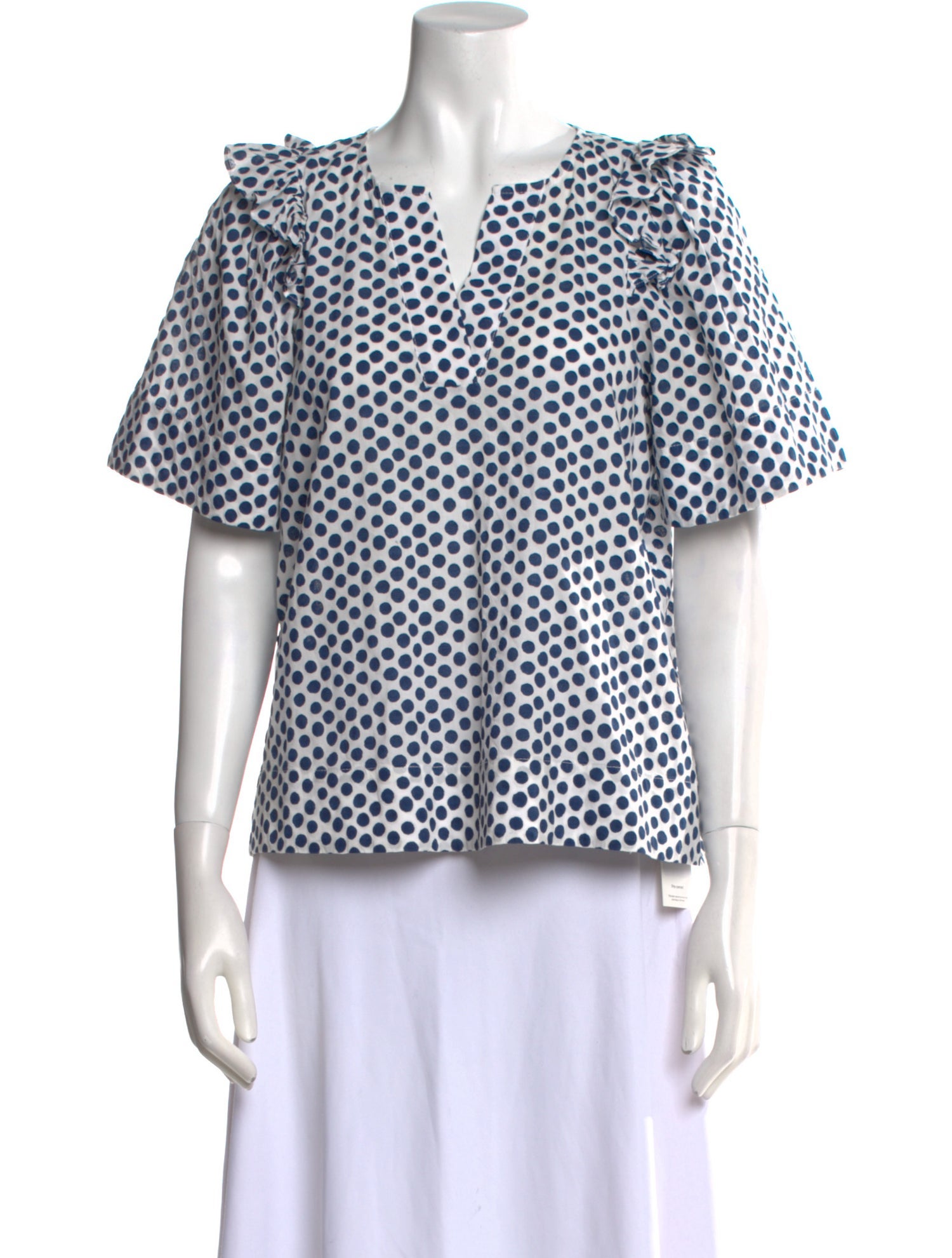 Sea New York Polka Dot Print V-Neck Blouse