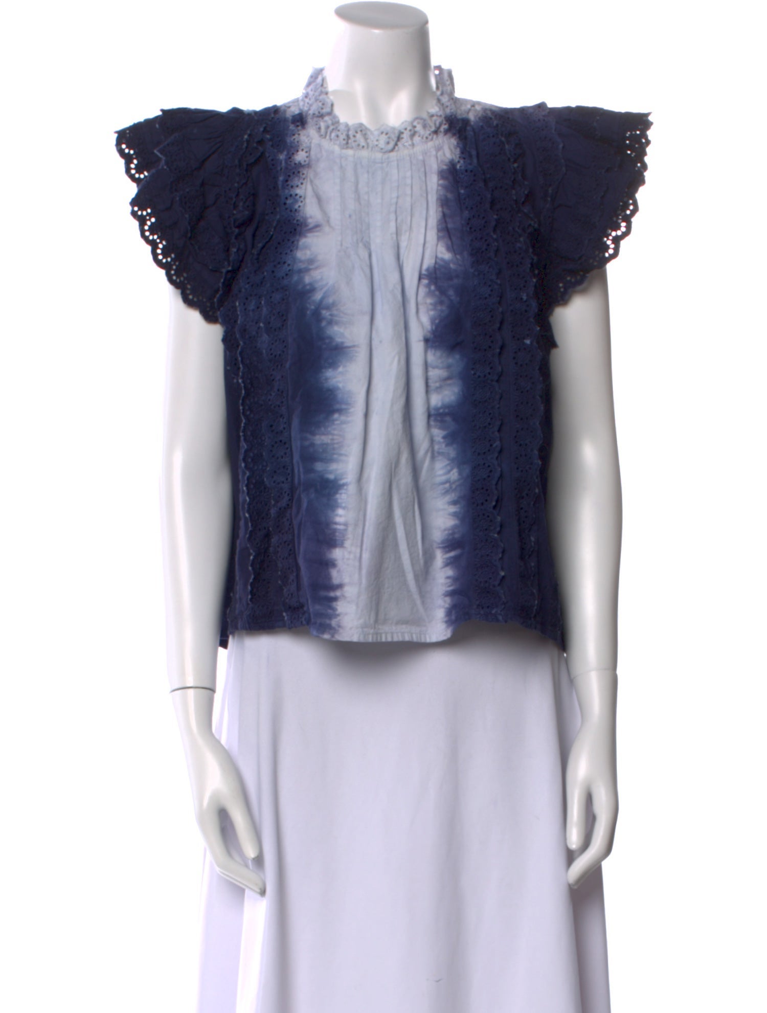 Sea New York Tie-Dye Print Mock Neck Crop Top