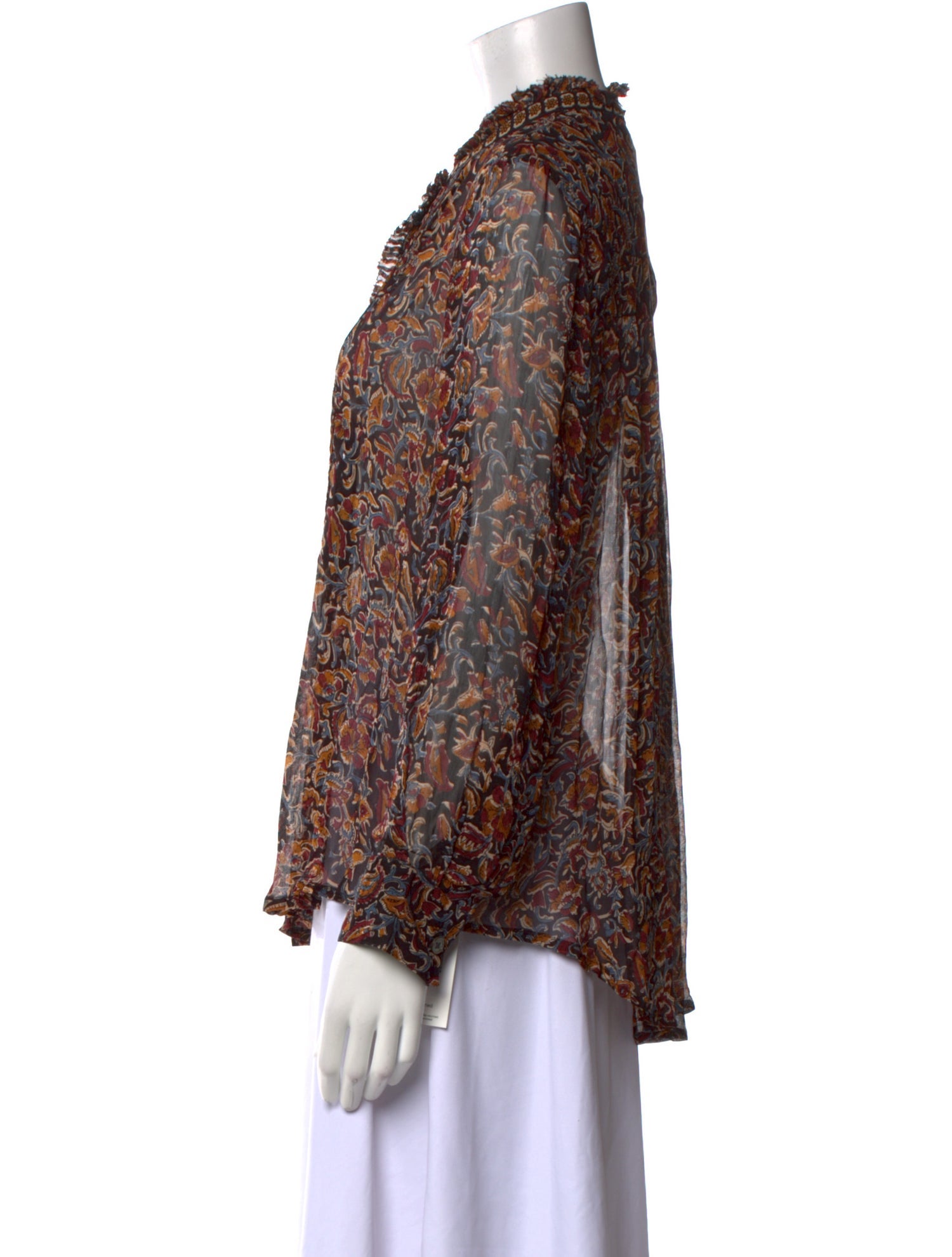 Sea New York Floral Print Mock Neck Blouse