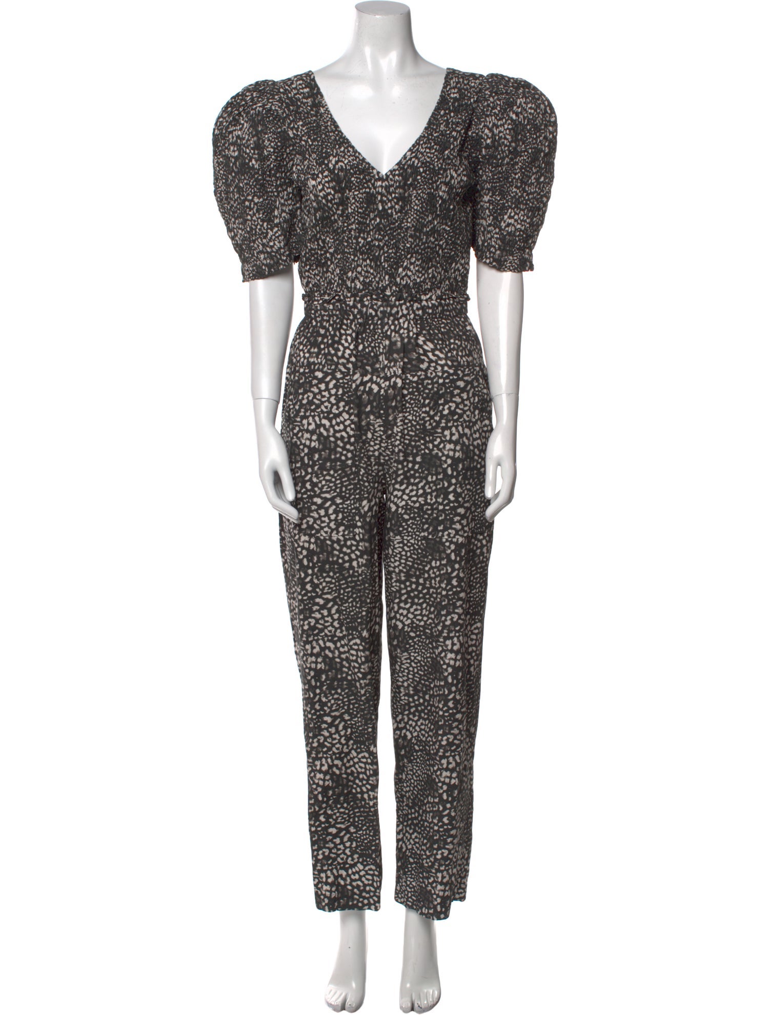 Sea New York Animal Print V-Neck Jumpsuit