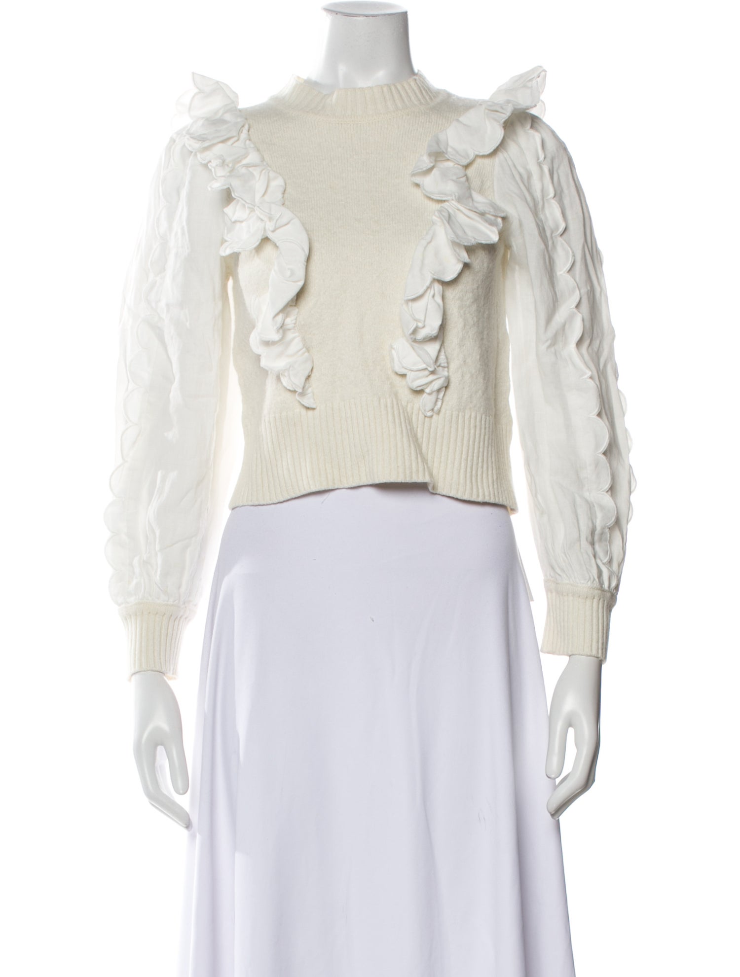 Sea New York Crew Neck Long Sleeve Crop Top