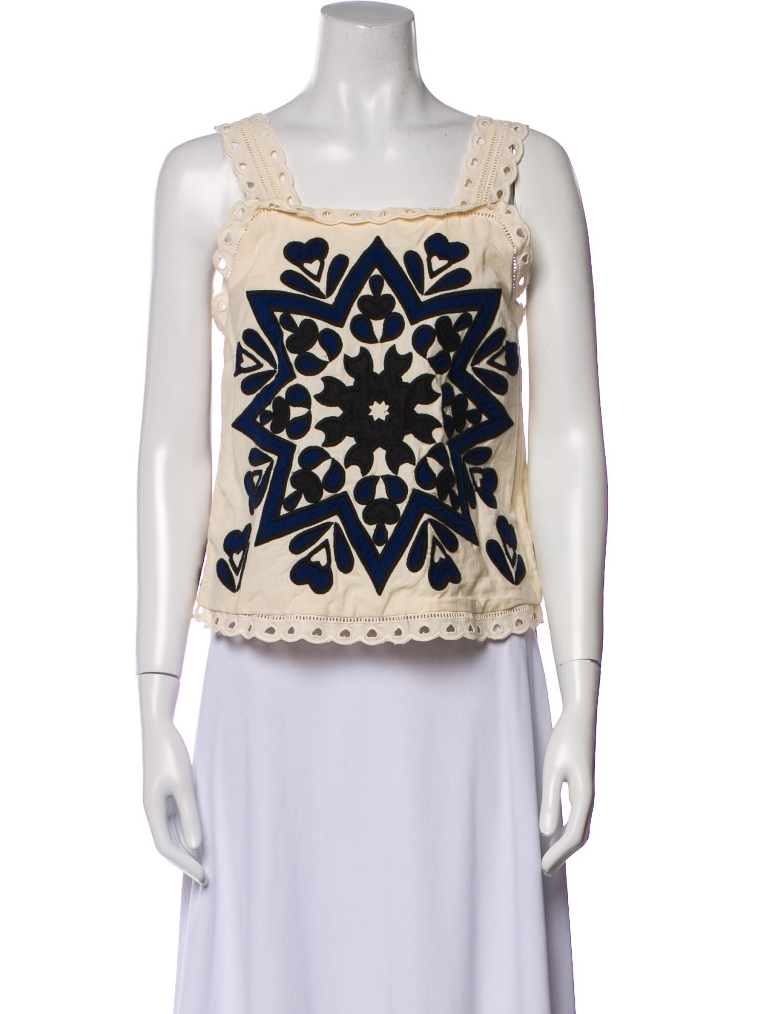 Sea New York Printed Square Neckline Crop Top