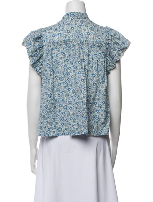 Sea New York Floral Print Tie Neck Top