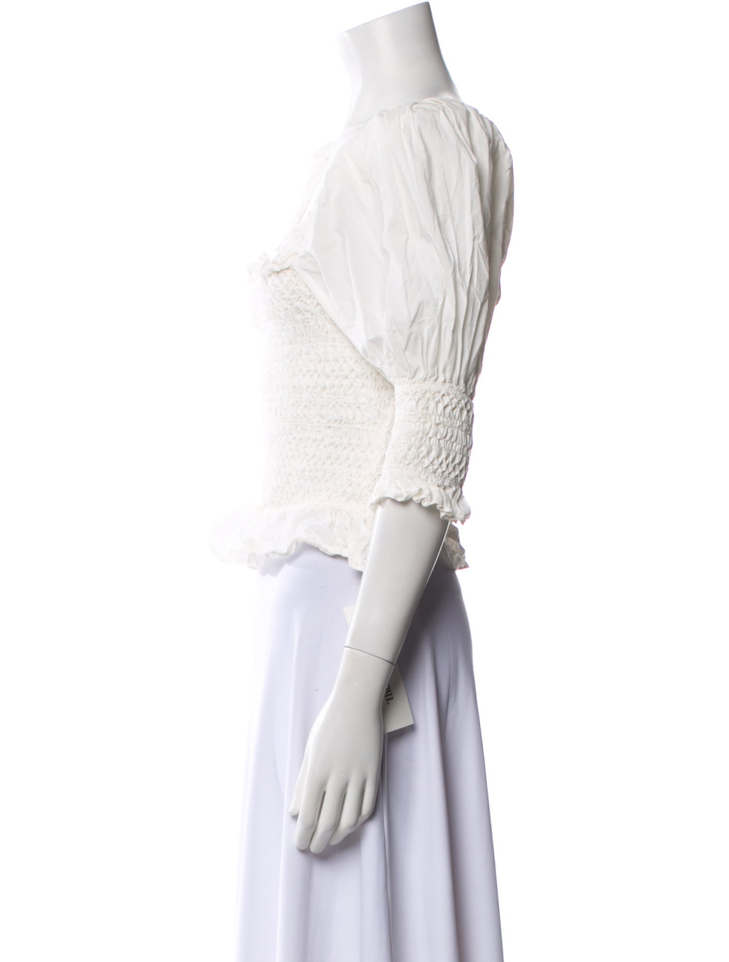 Sea New York Square Neckline Three-Quarter Sleeve Crop Top