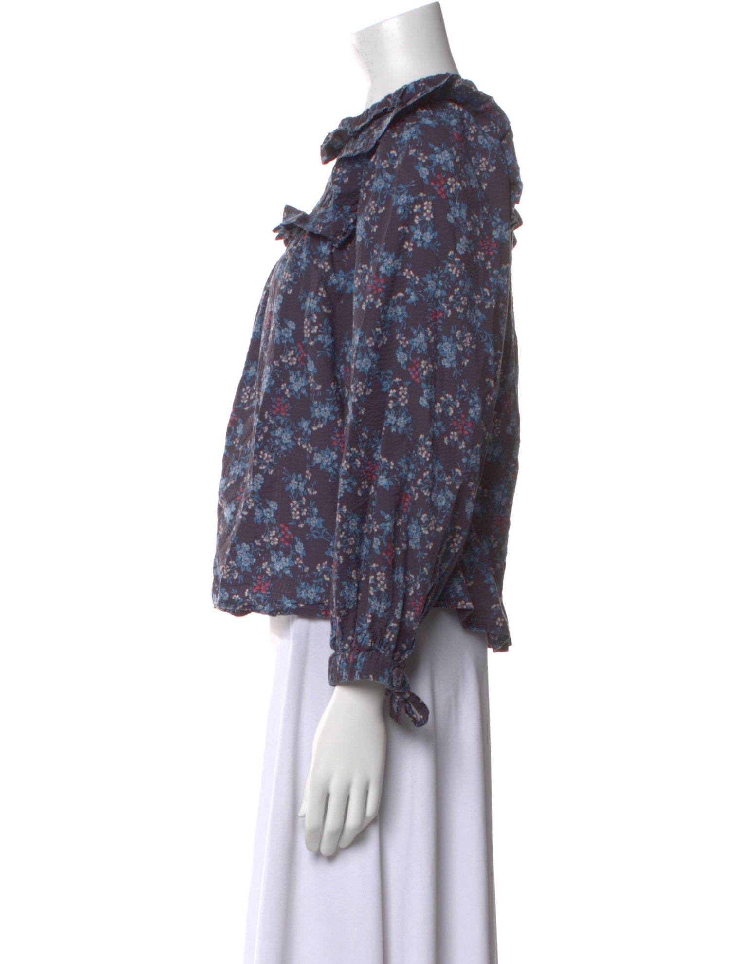 Sea New York Floral Print Mock Neck Blouse