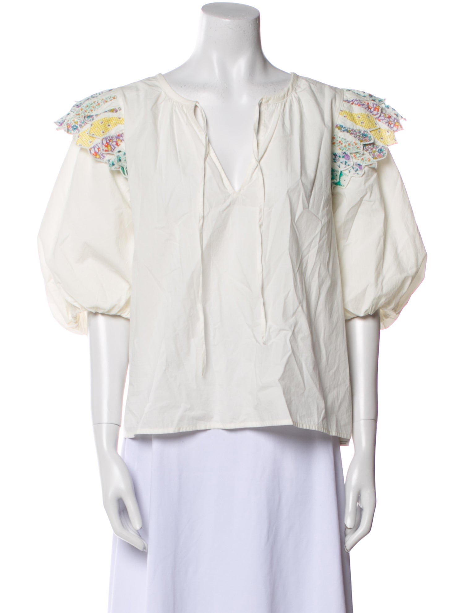 Sea New York Graphic Print V-Neck Blouse