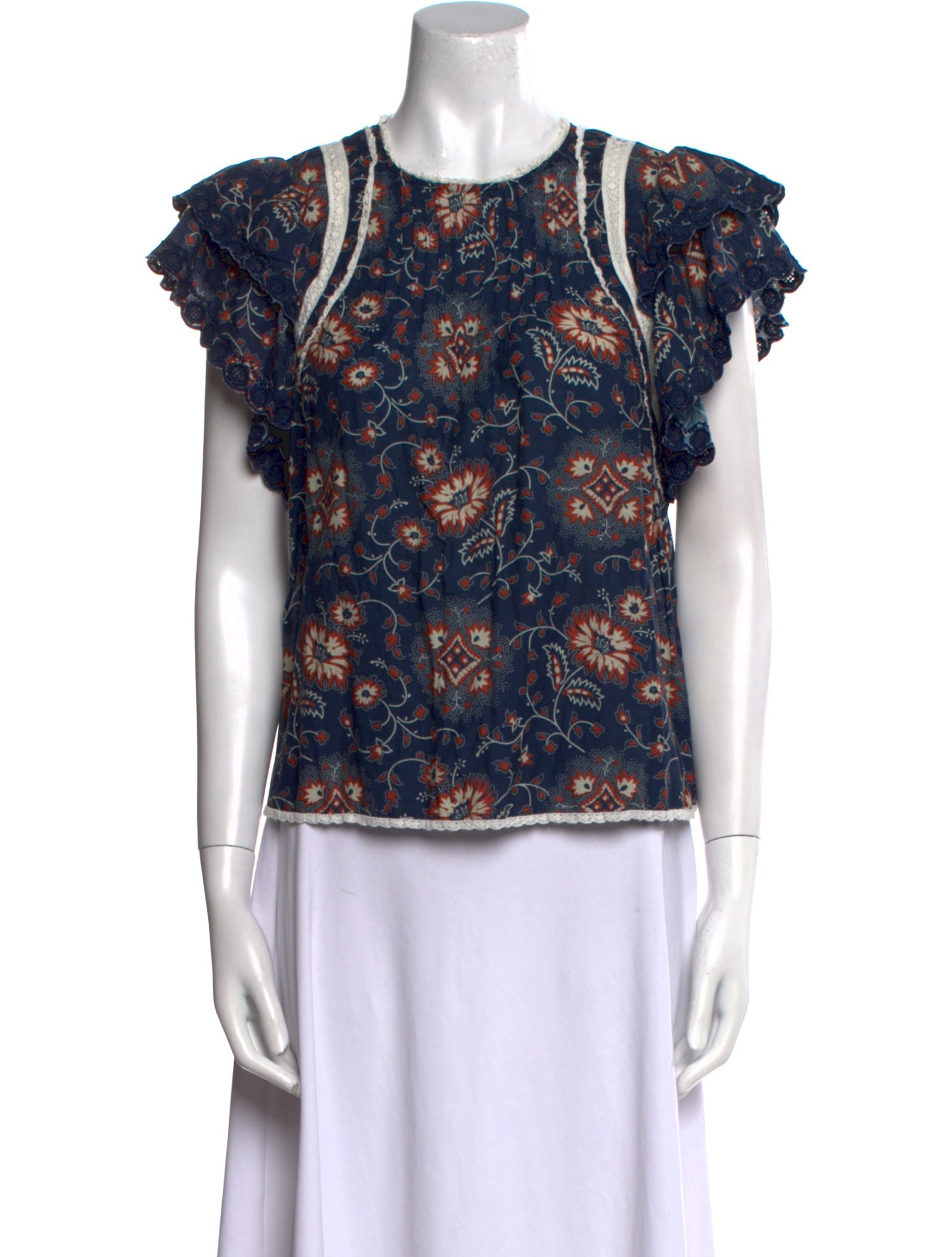 Sea New York Floral Print Crew Neck Blouse