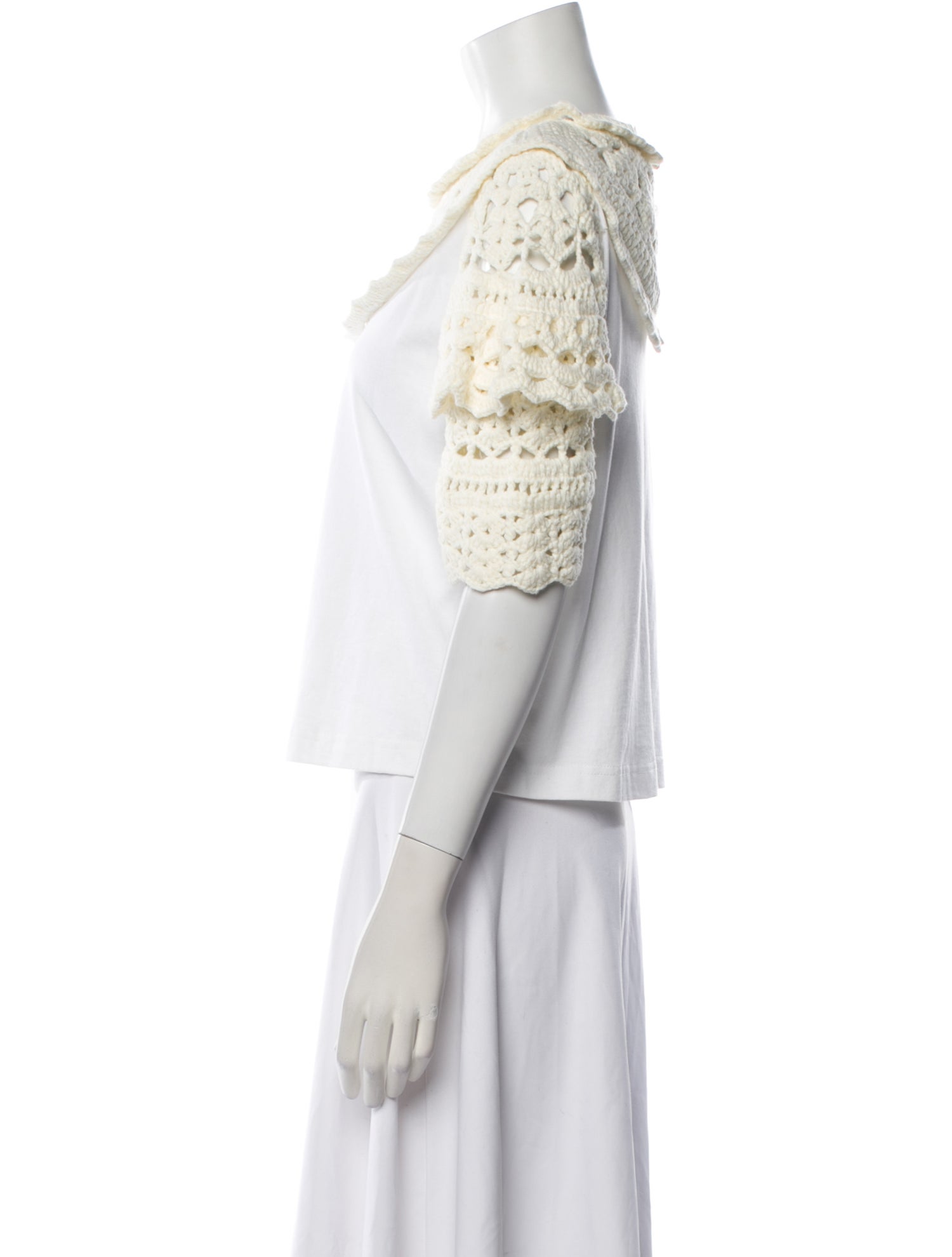 Sea New York Bateau Neckline Three-Quarter Sleeve Crop Top