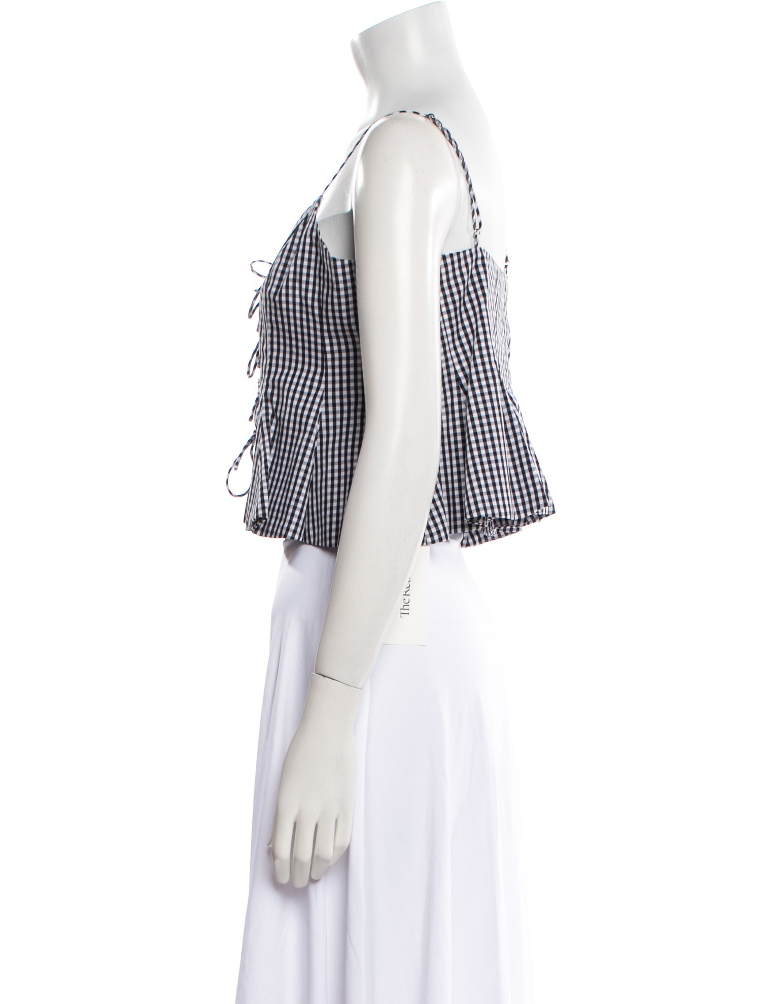 Sea New York Plaid Print V-Neck Crop Top