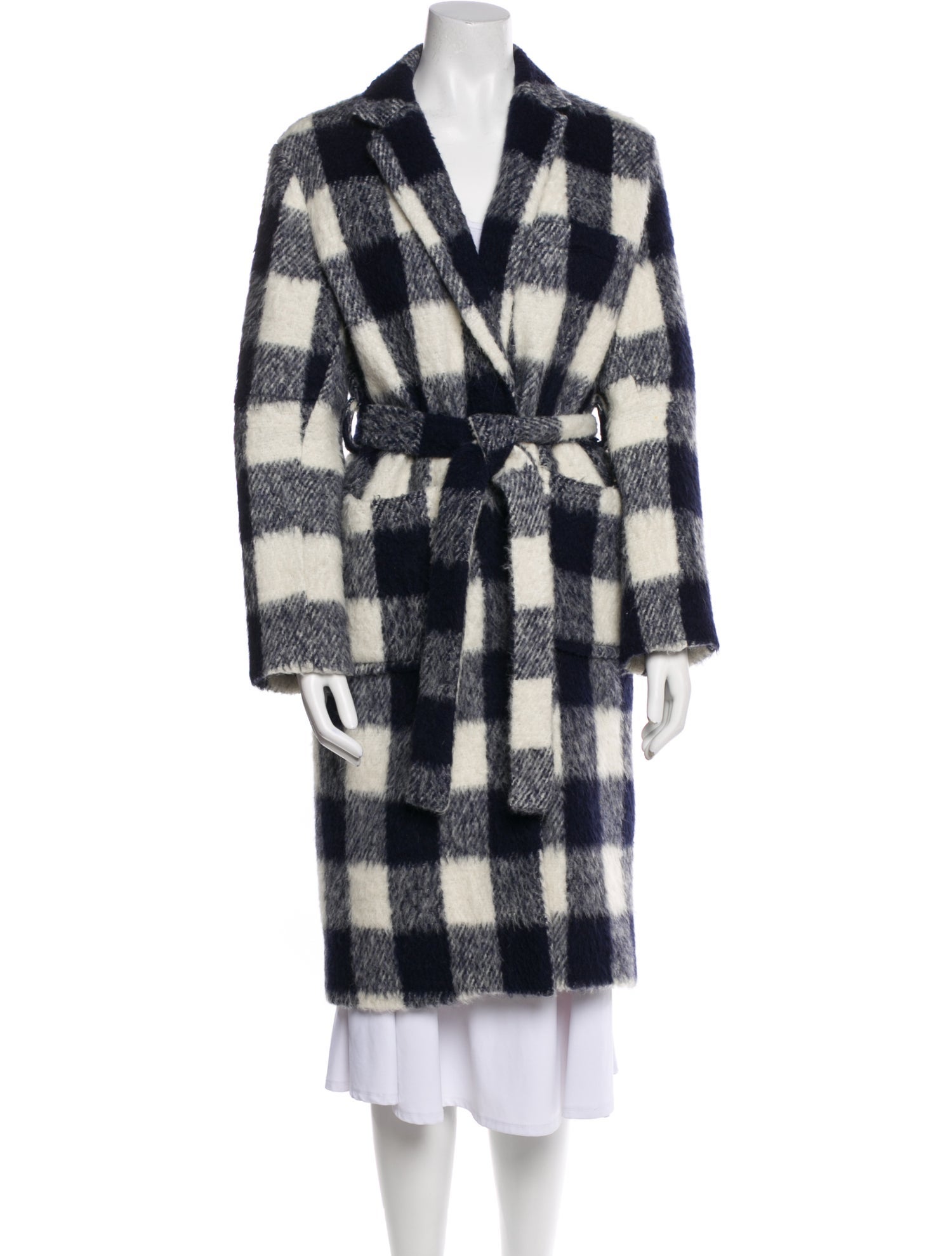 Sea New York Plaid Print Trench Coat