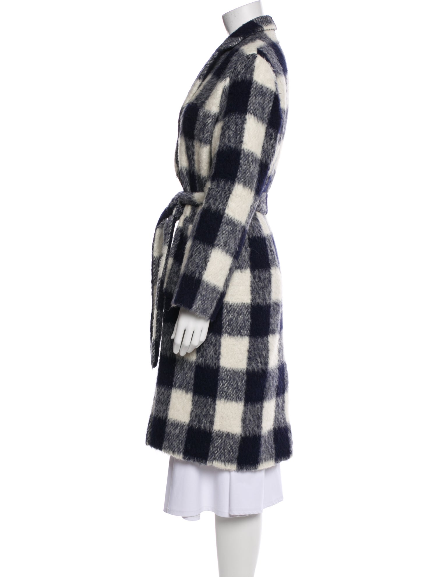 Sea New York Plaid Print Trench Coat