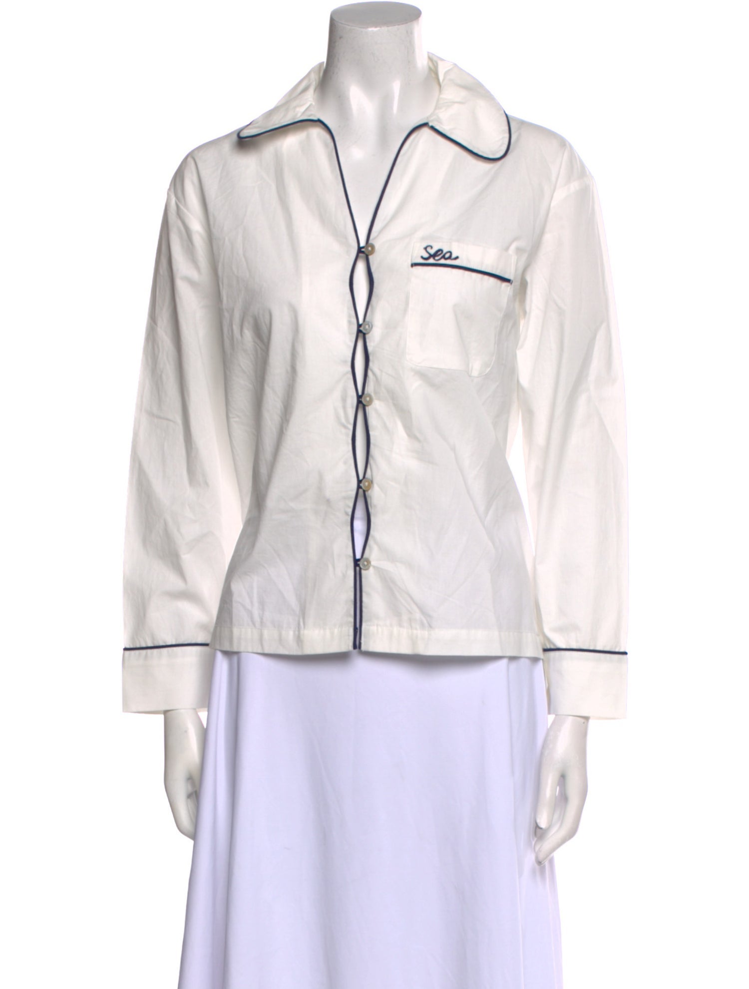 Sea New York Long Sleeve Button-Up Top