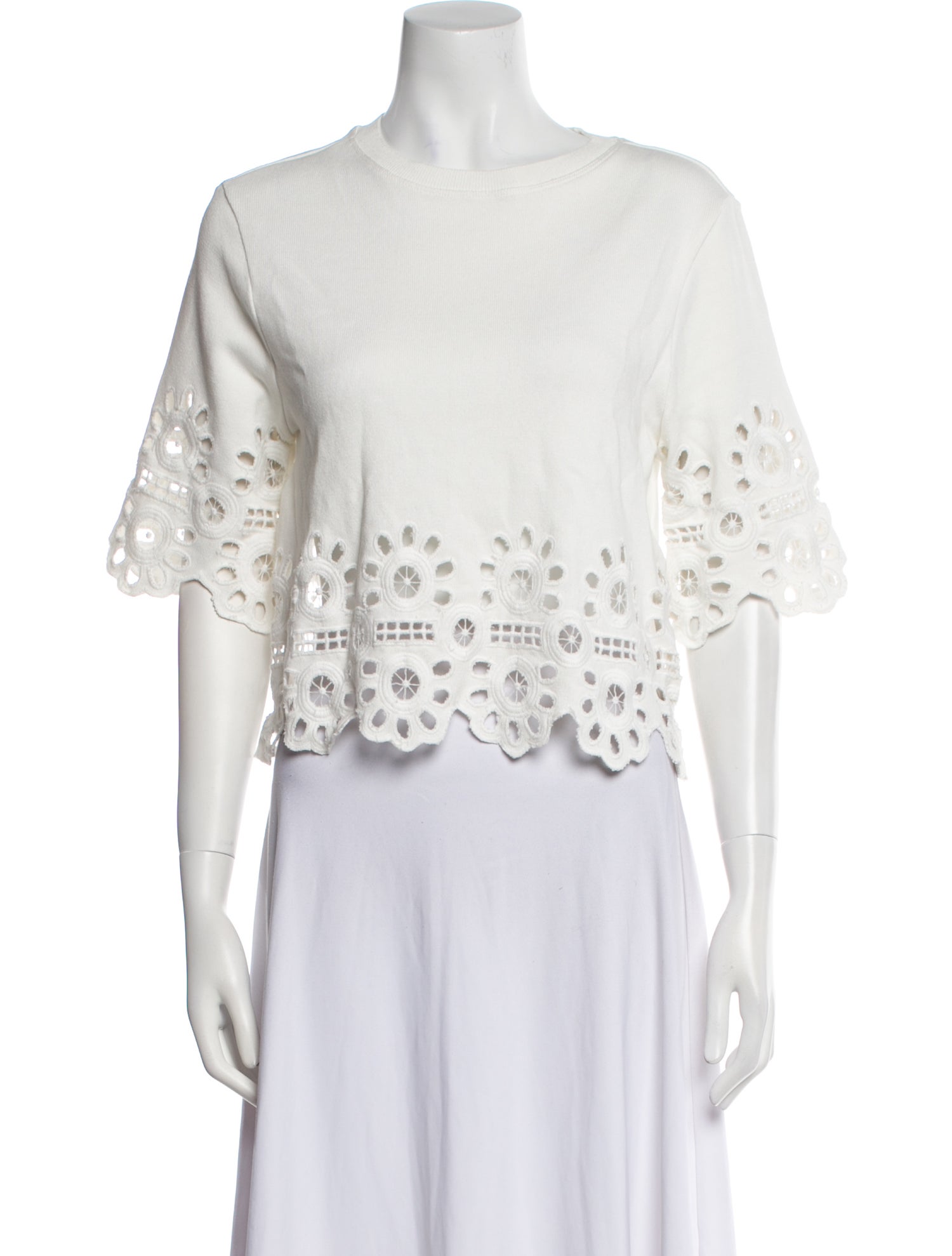 Sea New York Crew Neck Three-Quarter Sleeve Crop Top w/ Tags