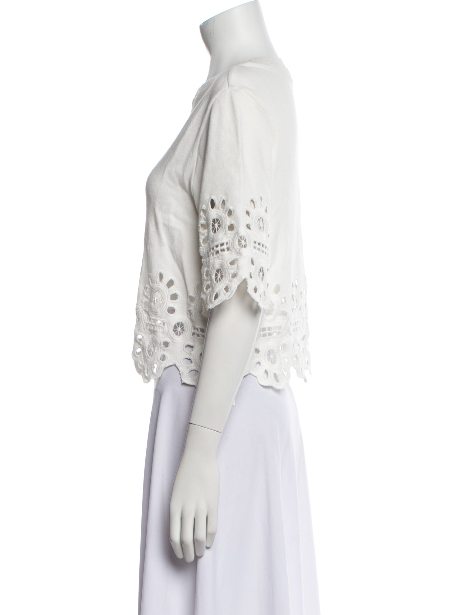 Sea New York Crew Neck Three-Quarter Sleeve Crop Top w/ Tags