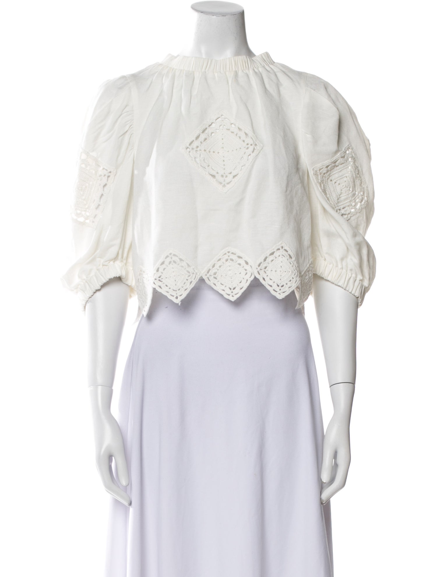 Sea New York Linen Crew Neck Crop Top