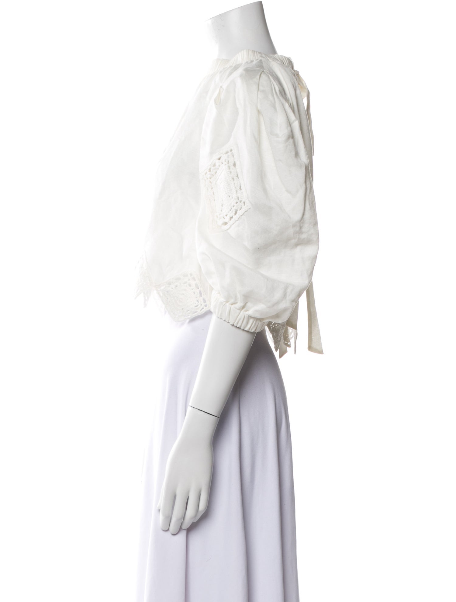 Sea New York Linen Crew Neck Crop Top