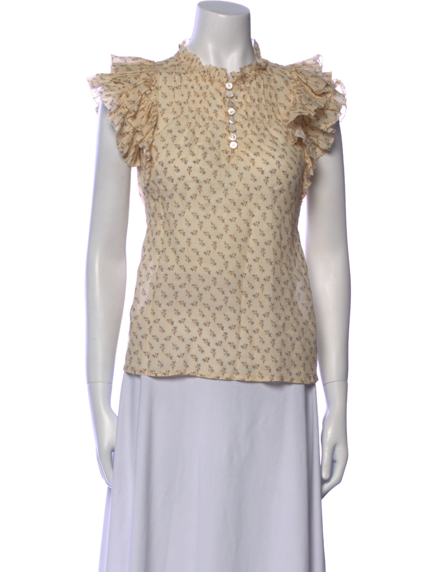 Sea New York Lace Pattern Mock Neck Blouse