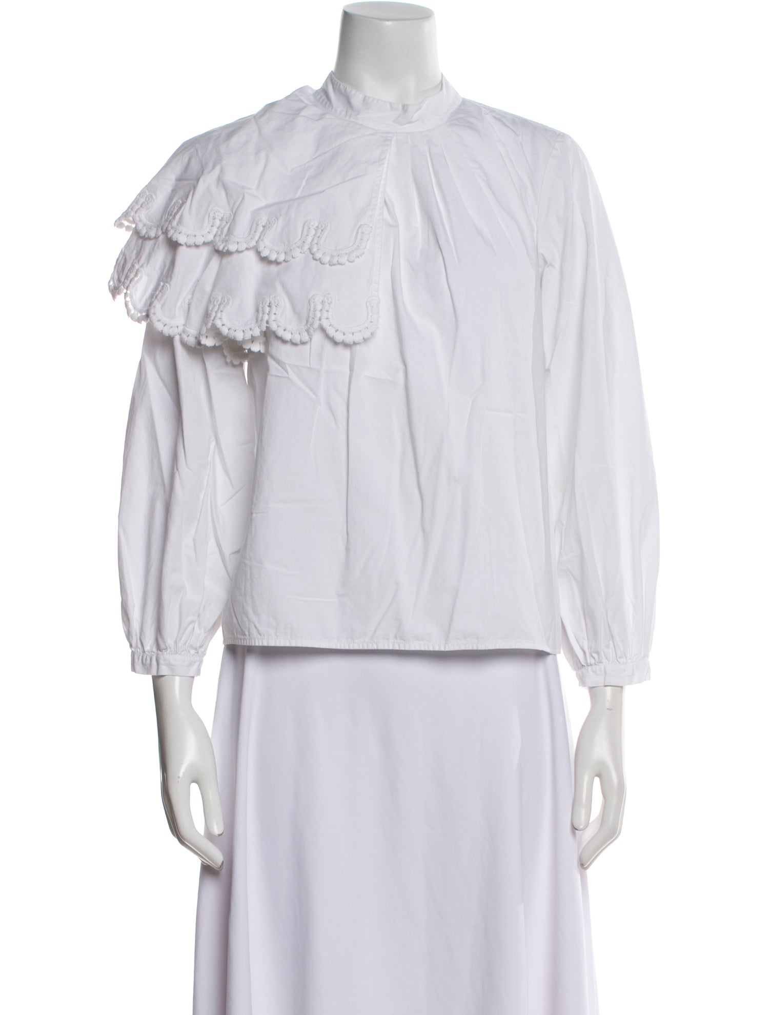 Sea New York Mock Neck Three-Quarter Sleeve Blouse