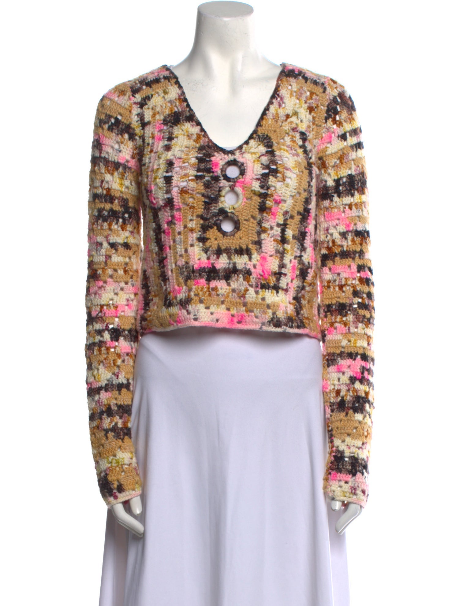 Sea New York Merino Wool Tweed Pattern Sweater