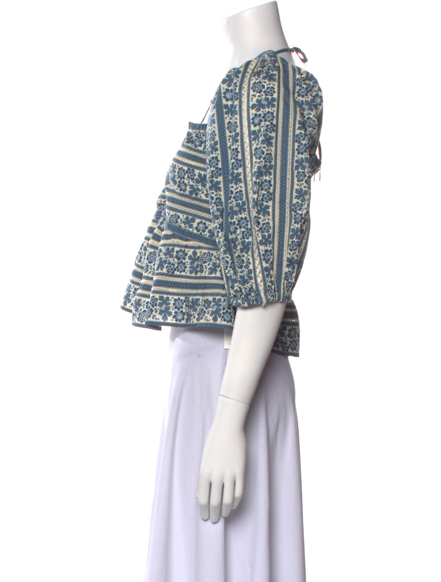 Sea New York Paisley Print Square Neckline Crop Top